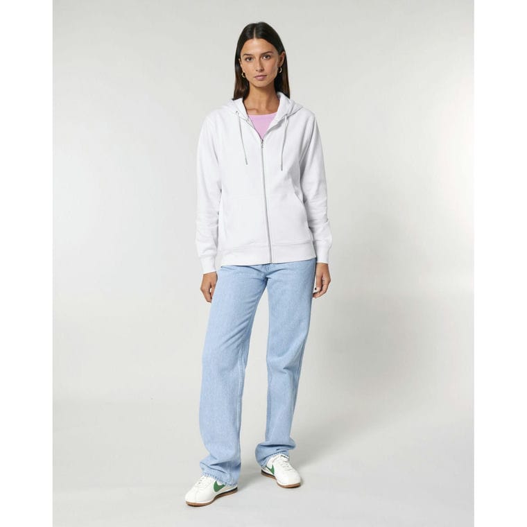 Hanorac cu fermoar Unisex Cultivator 2.0 White XXL