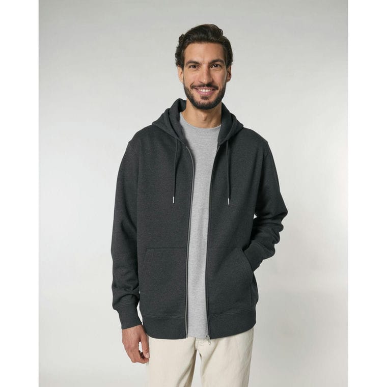 Hanorac cu fermoar Unisex Cultivator 2.0 Dark Heather Grey S