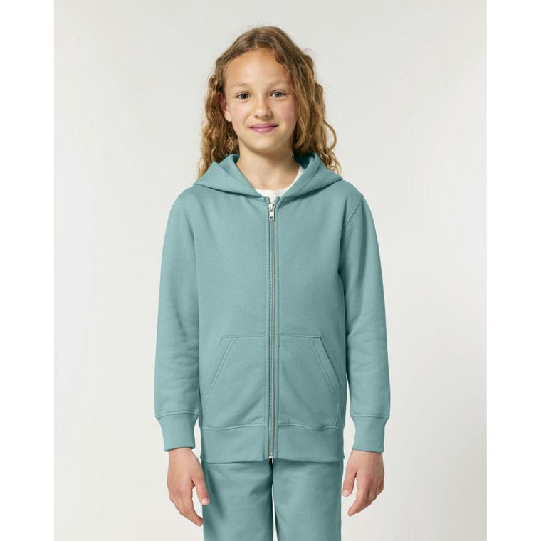 Hanorac cu fermoar pentru copii Mini Cultivator 2.0 Teal Monstera 12 - 14 ani