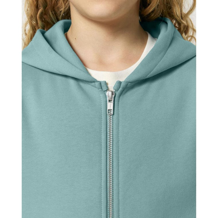 Hanorac cu fermoar pentru copii Mini Cultivator 2.0 Teal Monstera 12 - 14 ani