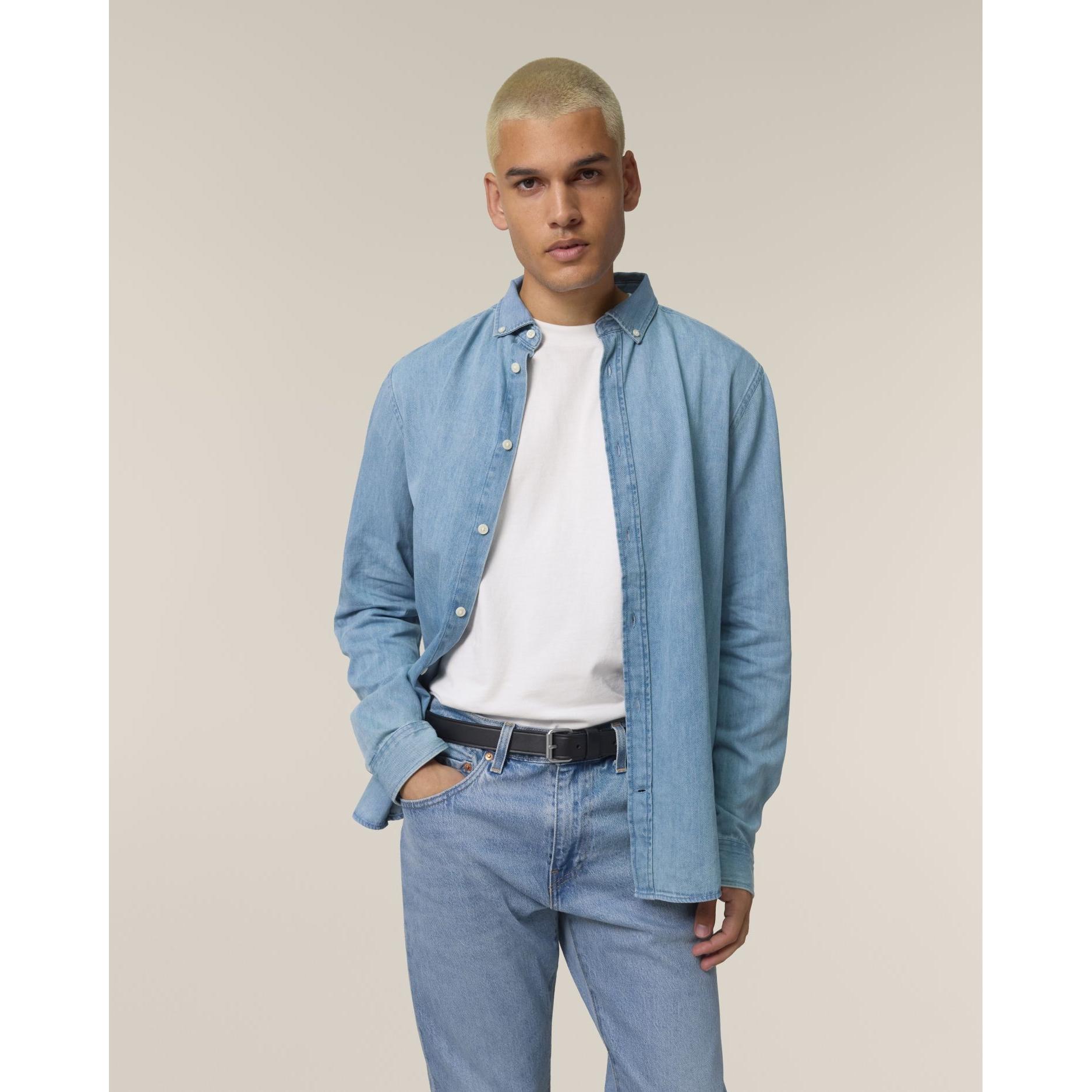 Cămașă pentru bărbați Stanley Denim Light Wash L