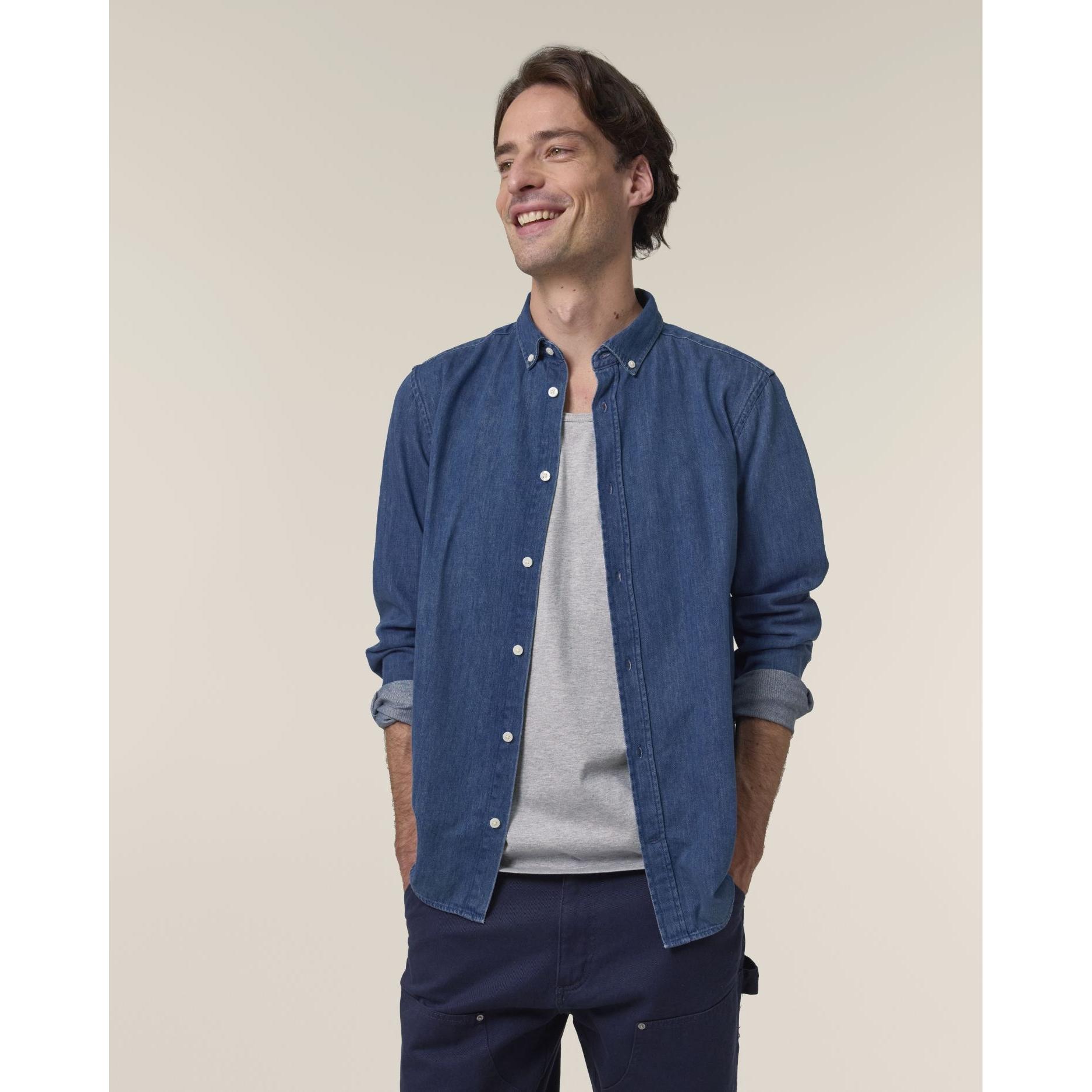 Cămașă pentru bărbați Stanley Denim Mid Wash L