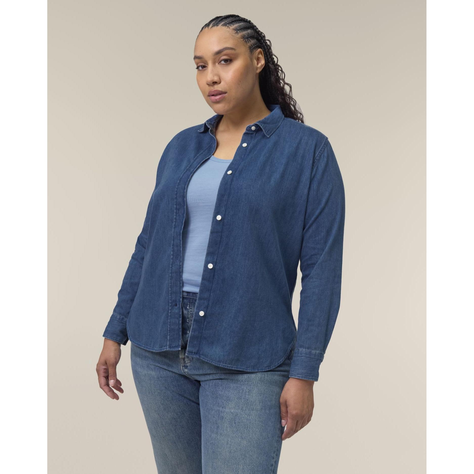 Cămașă pentru femei Stella Denim Mid Wash XL