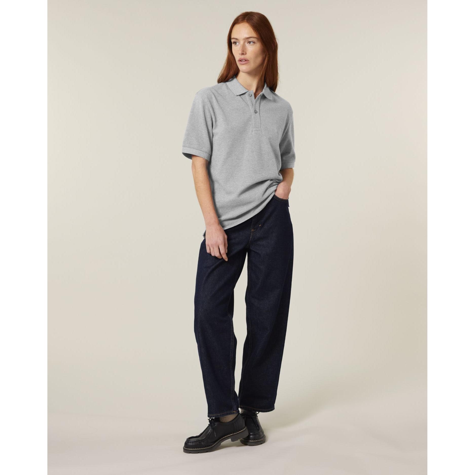 Tricou polo unisex Prepster 2.0 Heather Grey 2XS