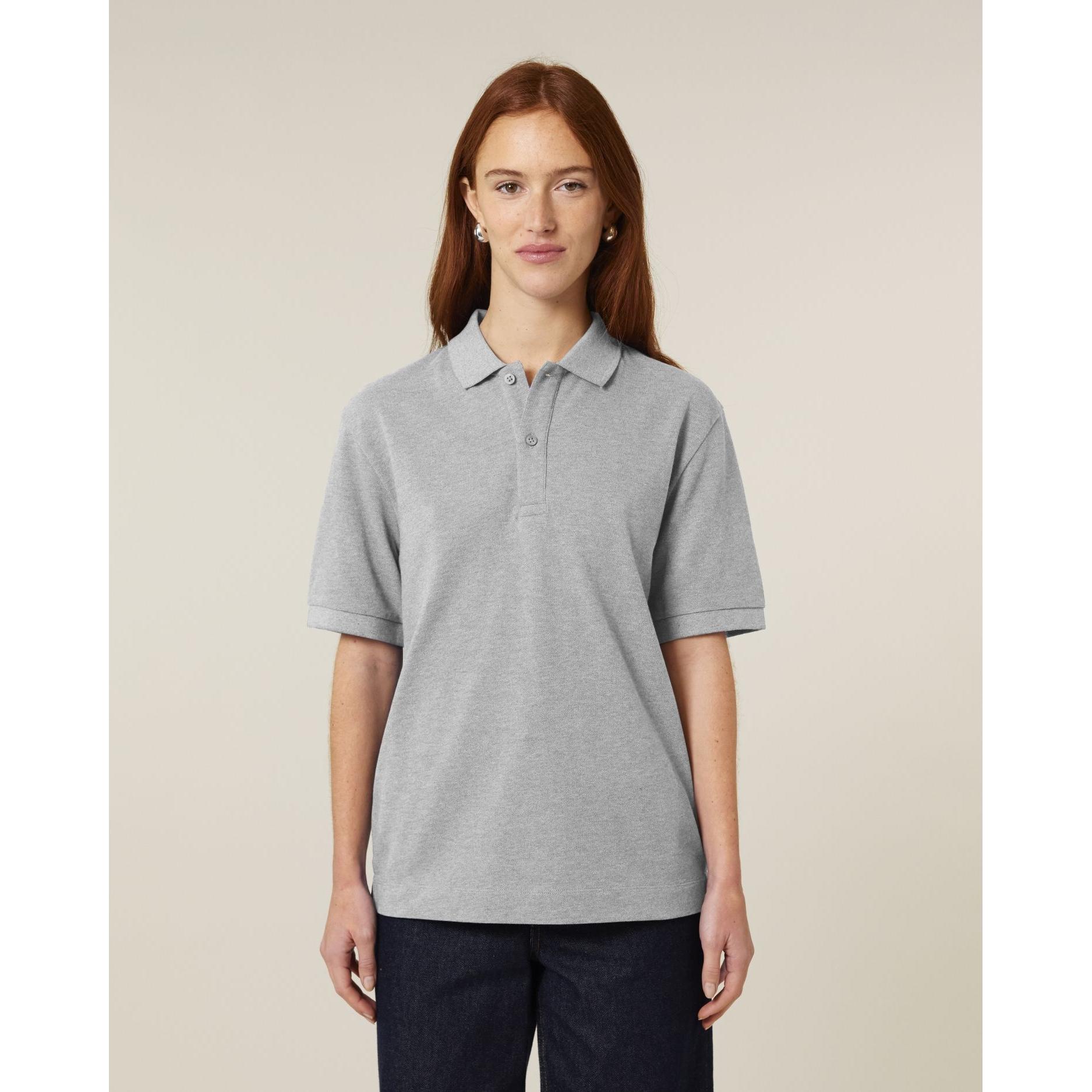 Tricou polo unisex Prepster 2.0 Heather Grey 2XS