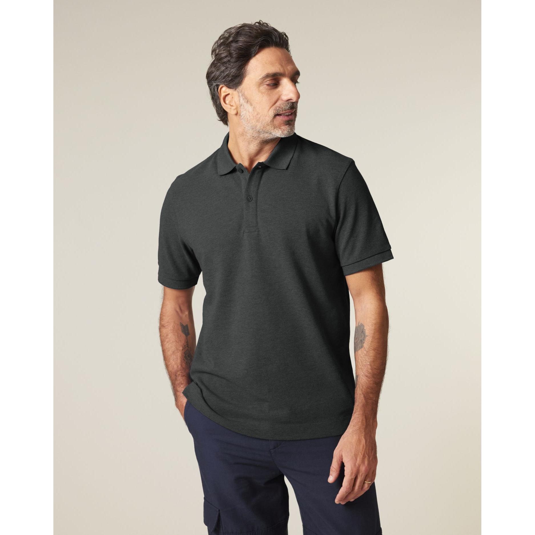 Tricou polo unisex Prepster 2.0 Dark Heather Grey XL