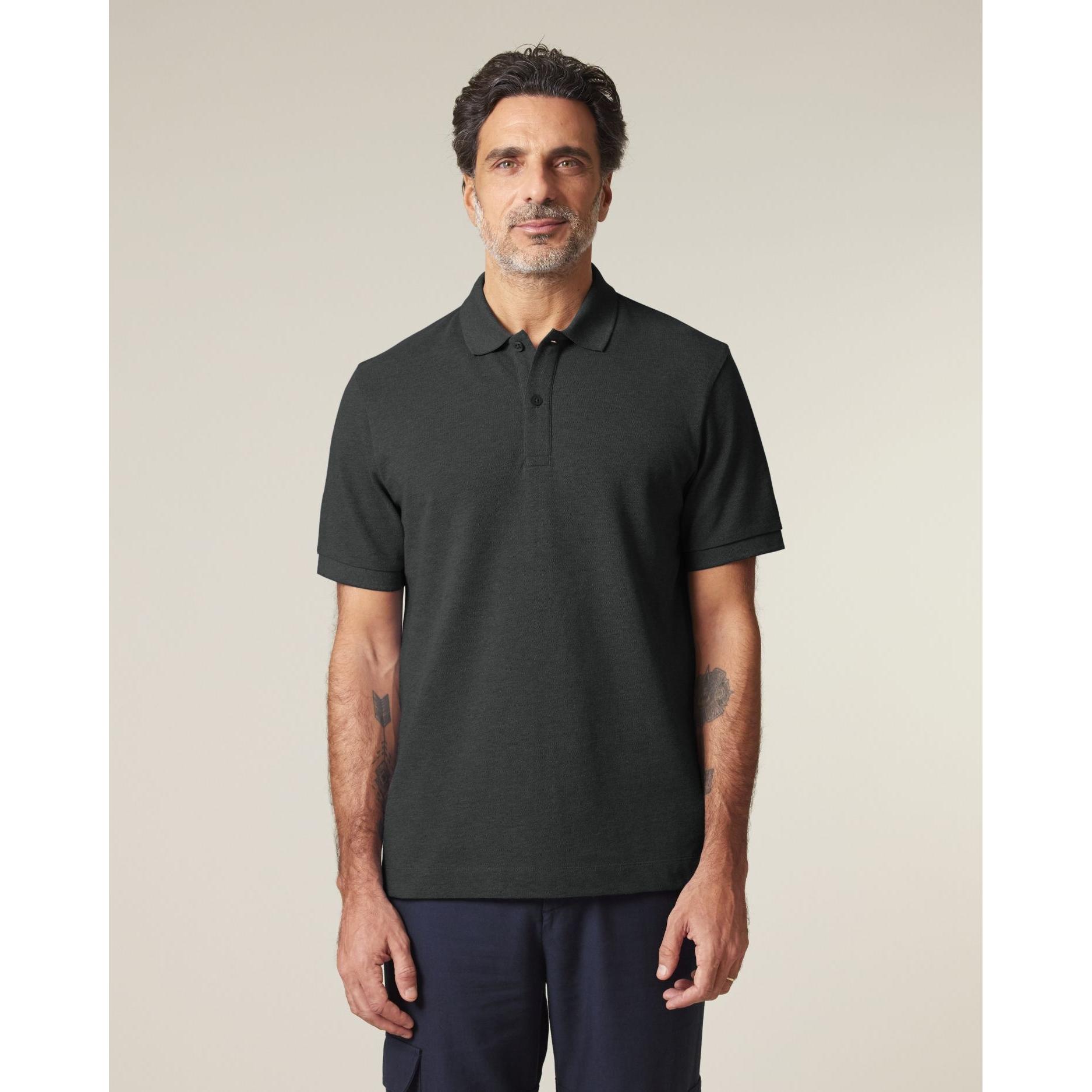 Tricou polo unisex Prepster 2.0 Dark Heather Grey XL