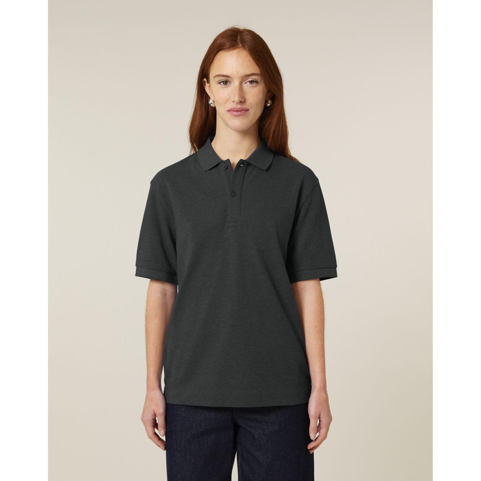 Tricou polo unisex Prepster 2.0 Dark Heather Grey XL