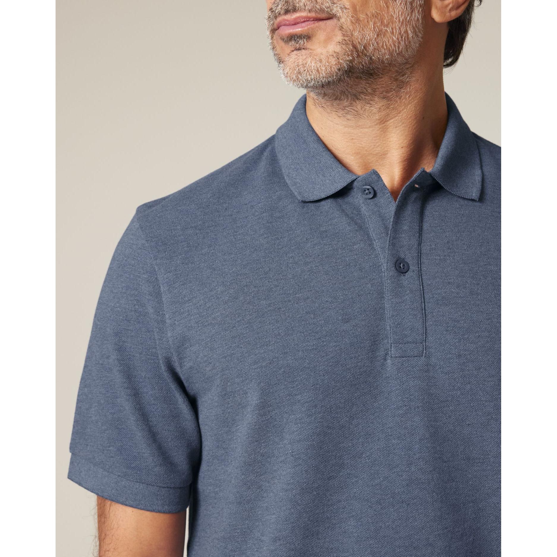 Tricou polo unisex Prepster 2.0 Dark Heather Blue 2XS