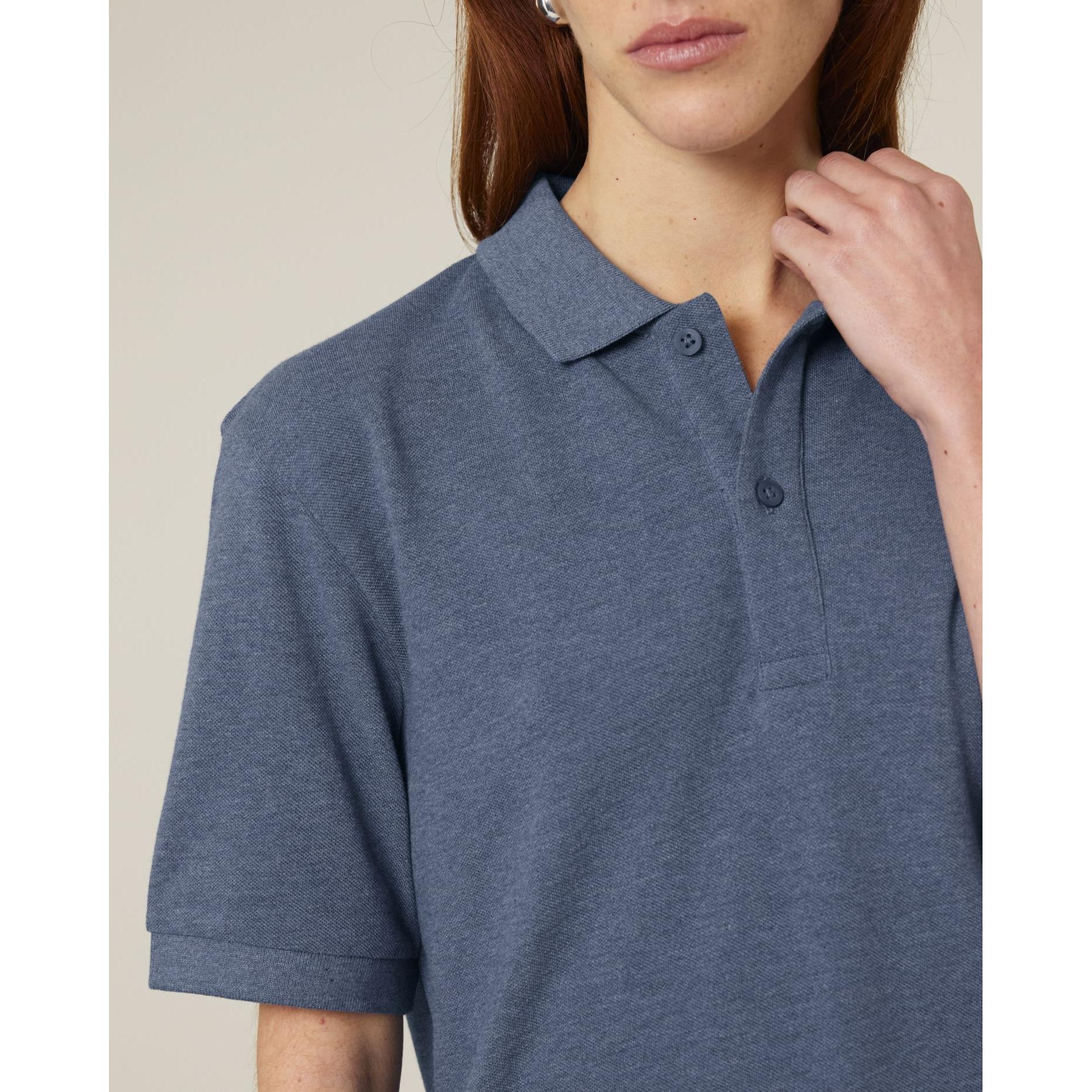 Tricou polo unisex Prepster 2.0 Dark Heather Blue 2XS