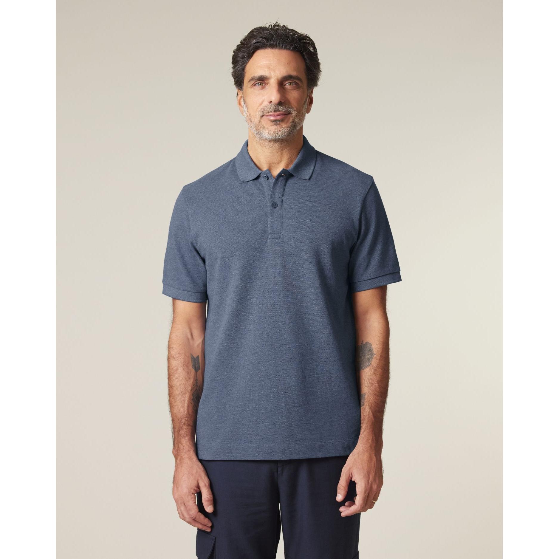 Tricou polo unisex Prepster 2.0 Dark Heather Blue 2XS