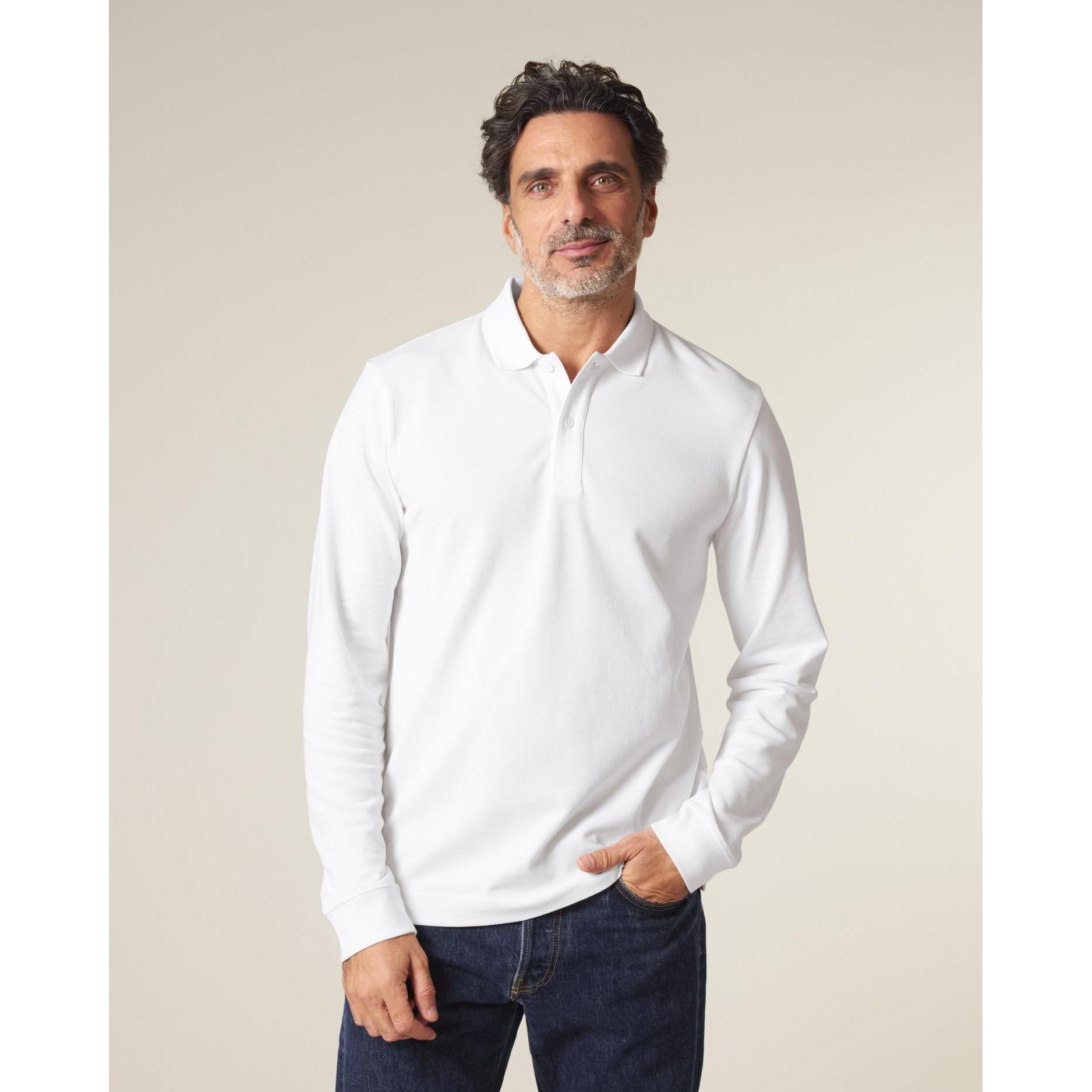 Tricou polo cu mânecă lungă Unisex Prepster 2.0 White XL