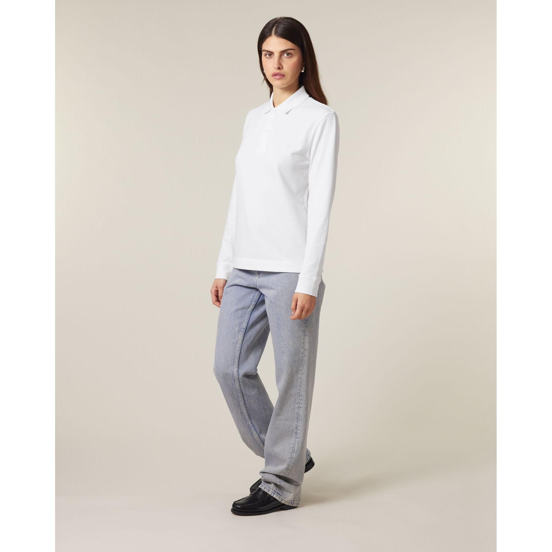 Tricou polo cu mânecă lungă Unisex Prepster 2.0 White XL