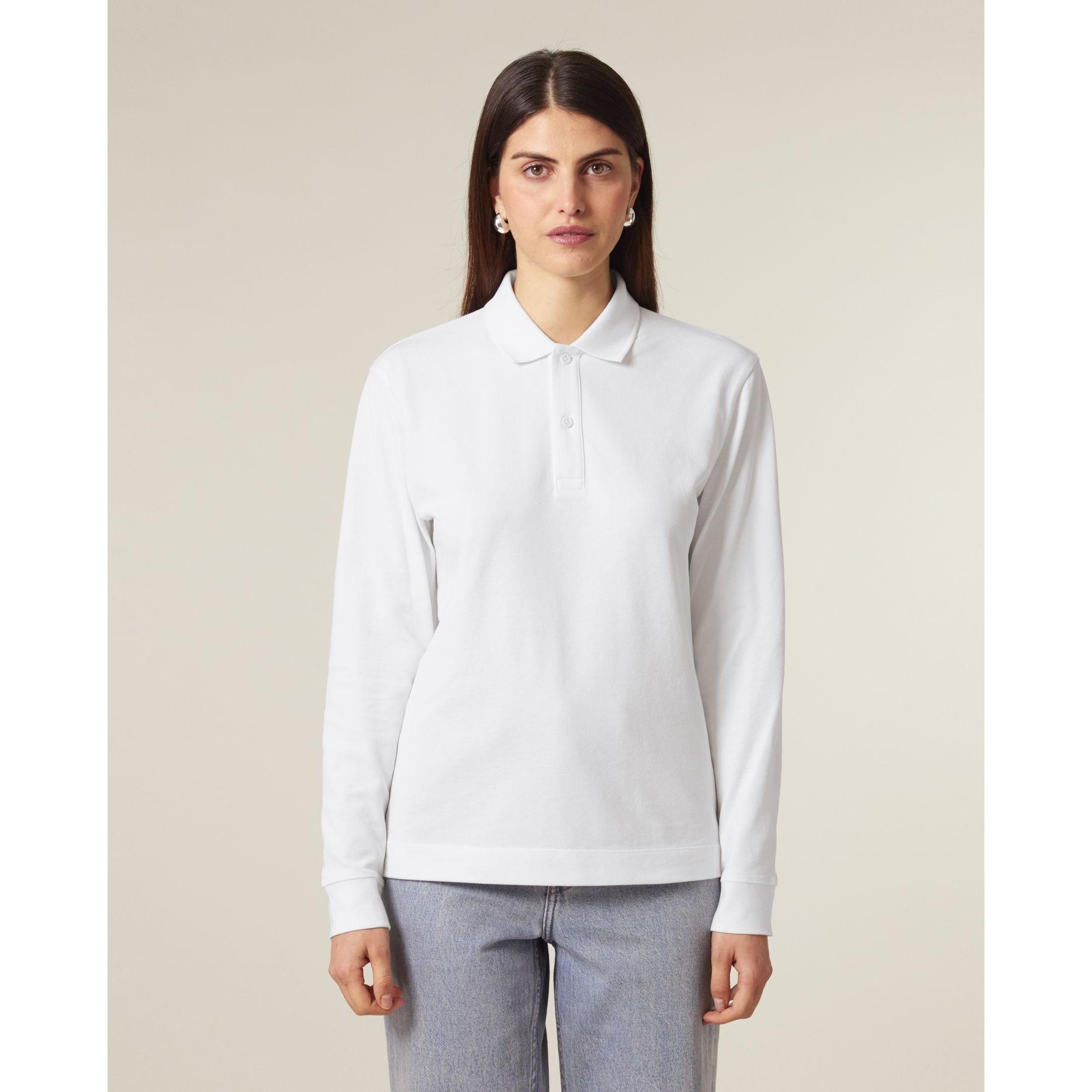 Tricou polo cu mânecă lungă Unisex Prepster 2.0 White XL