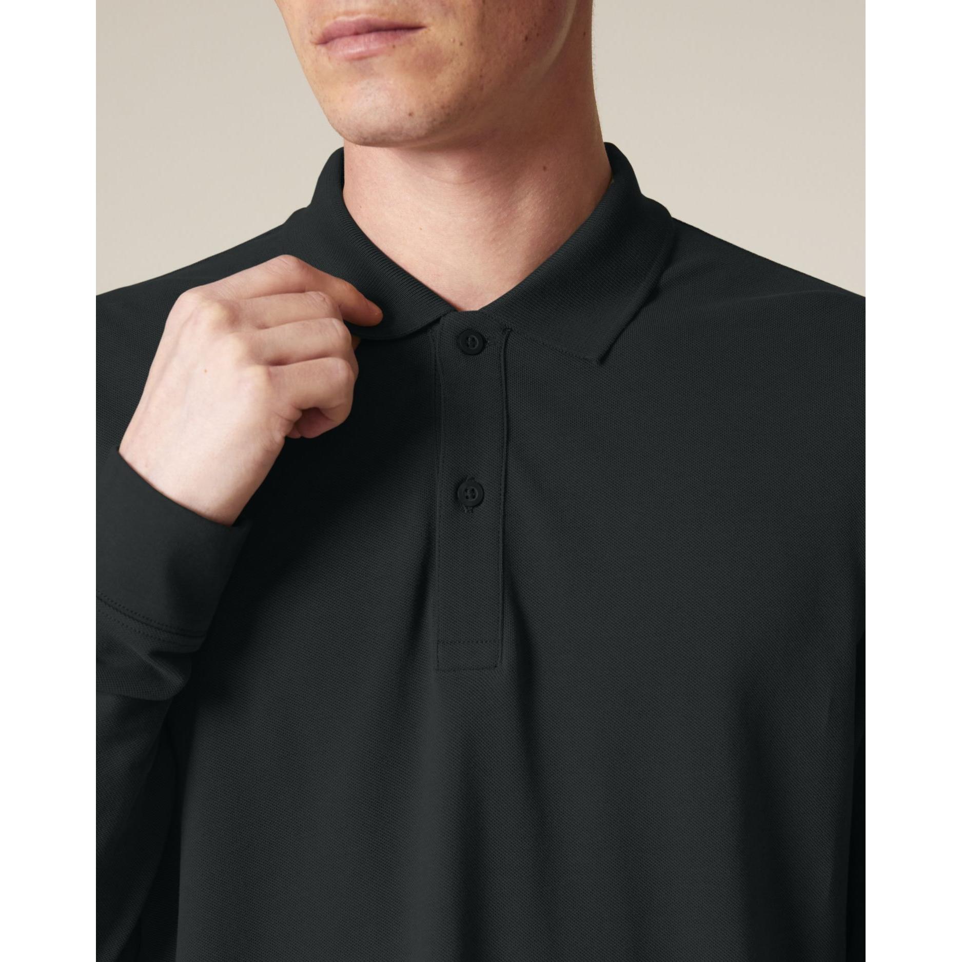 Tricou polo cu mânecă lungă Unisex Prepster 2.0 Black S