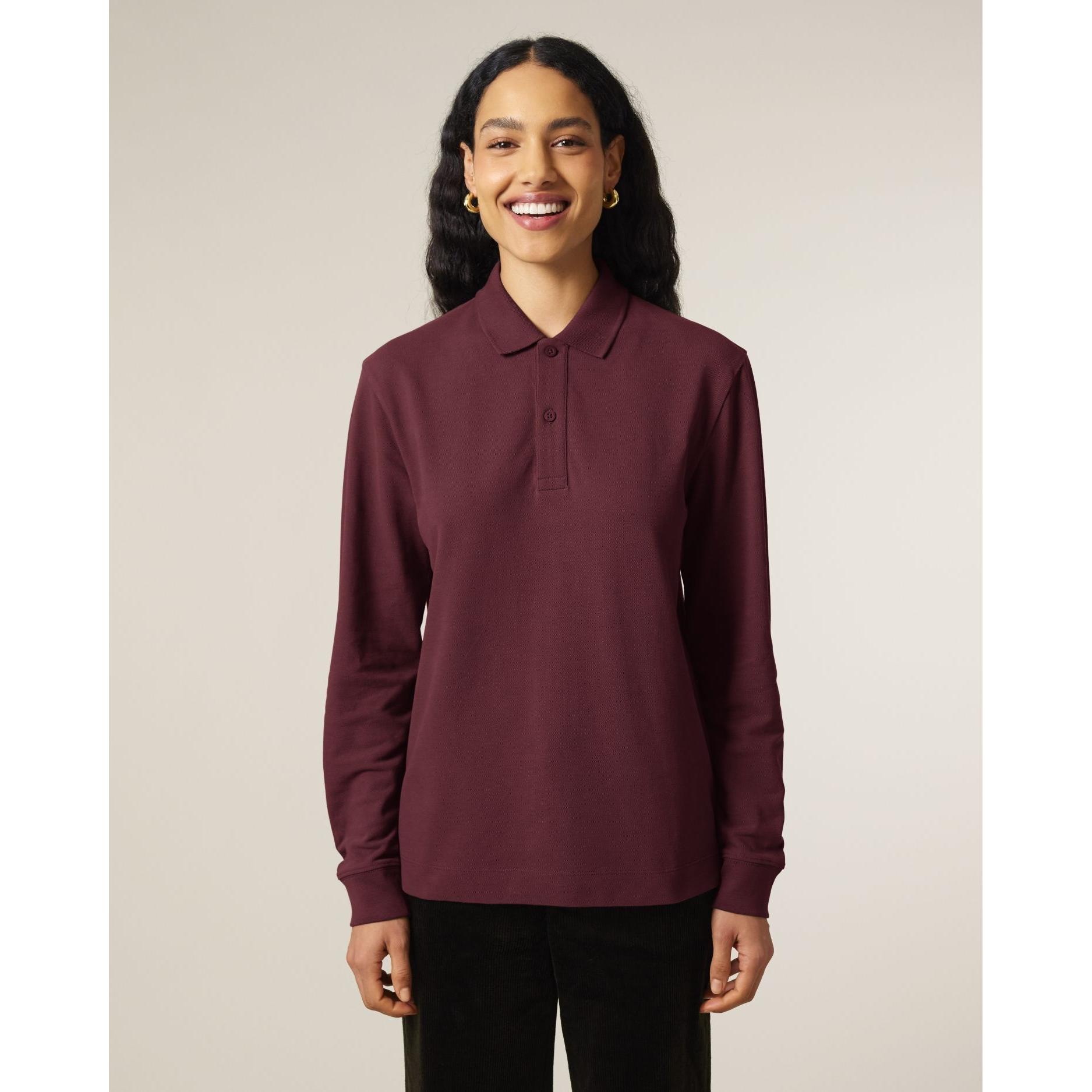 Tricou polo cu mânecă lungă Unisex Prepster 2.0 Burgundy XXL