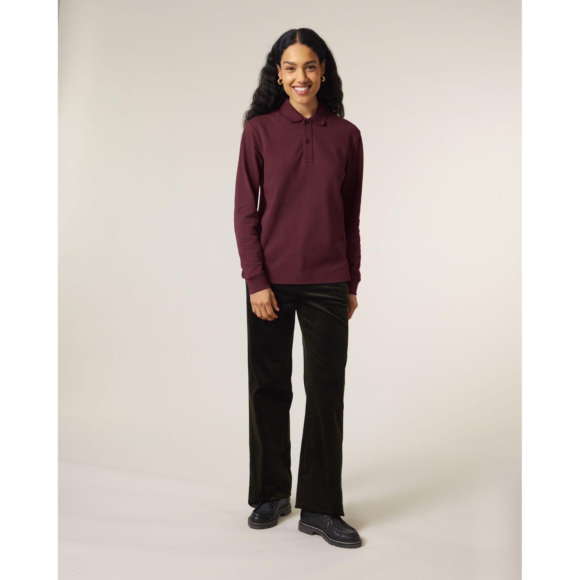 Tricou polo cu mânecă lungă Unisex Prepster 2.0 Burgundy XXL