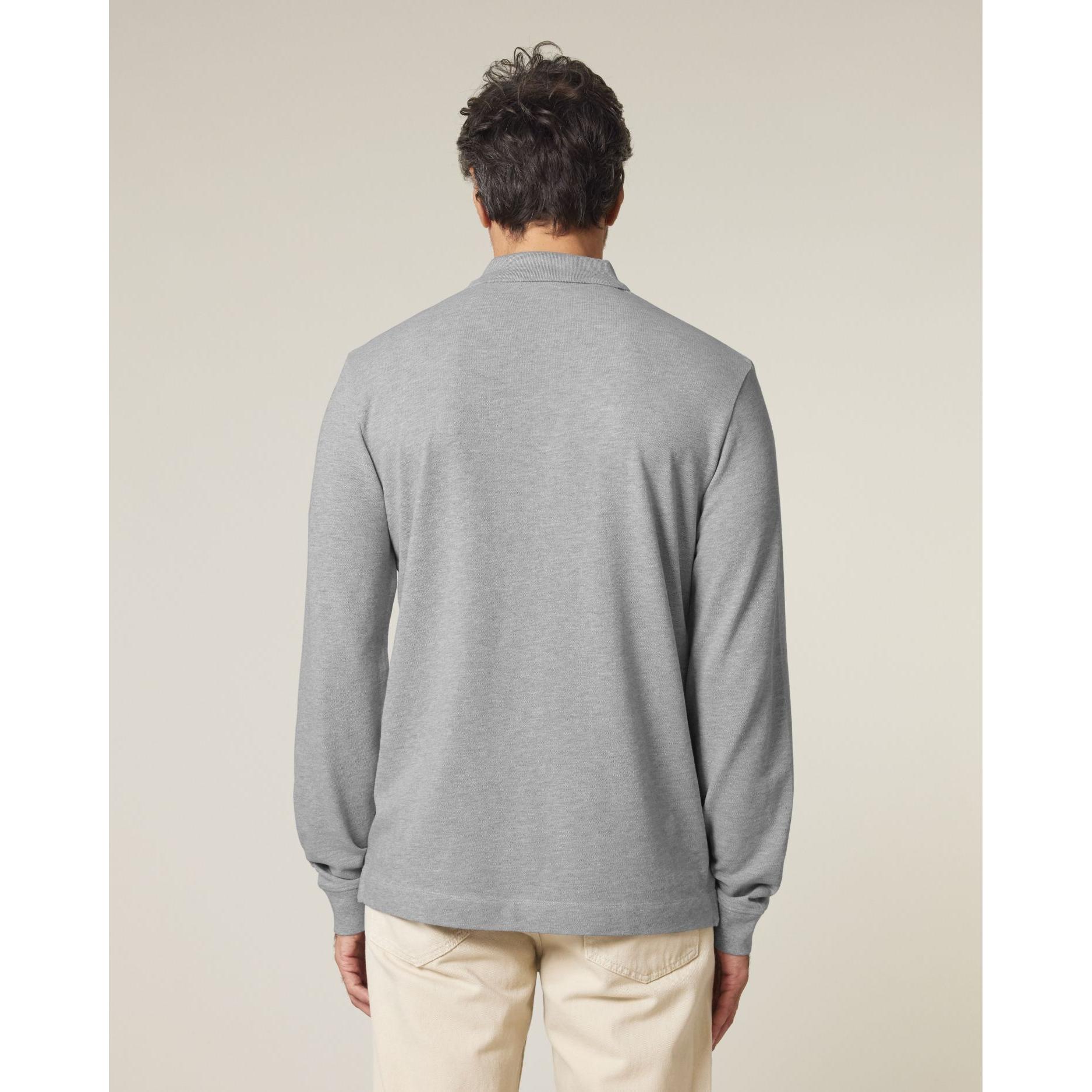 Tricou polo cu mânecă lungă Unisex Prepster 2.0 Heather Grey 2XS