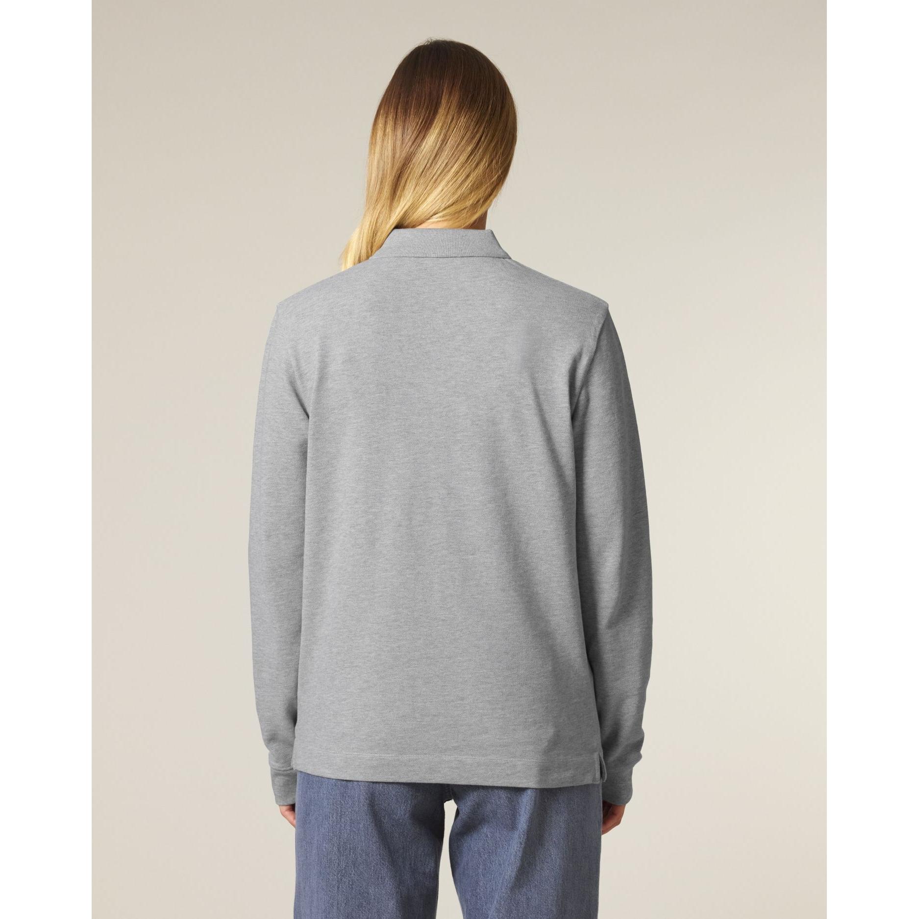 Tricou polo cu mânecă lungă Unisex Prepster 2.0 Heather Grey 2XS