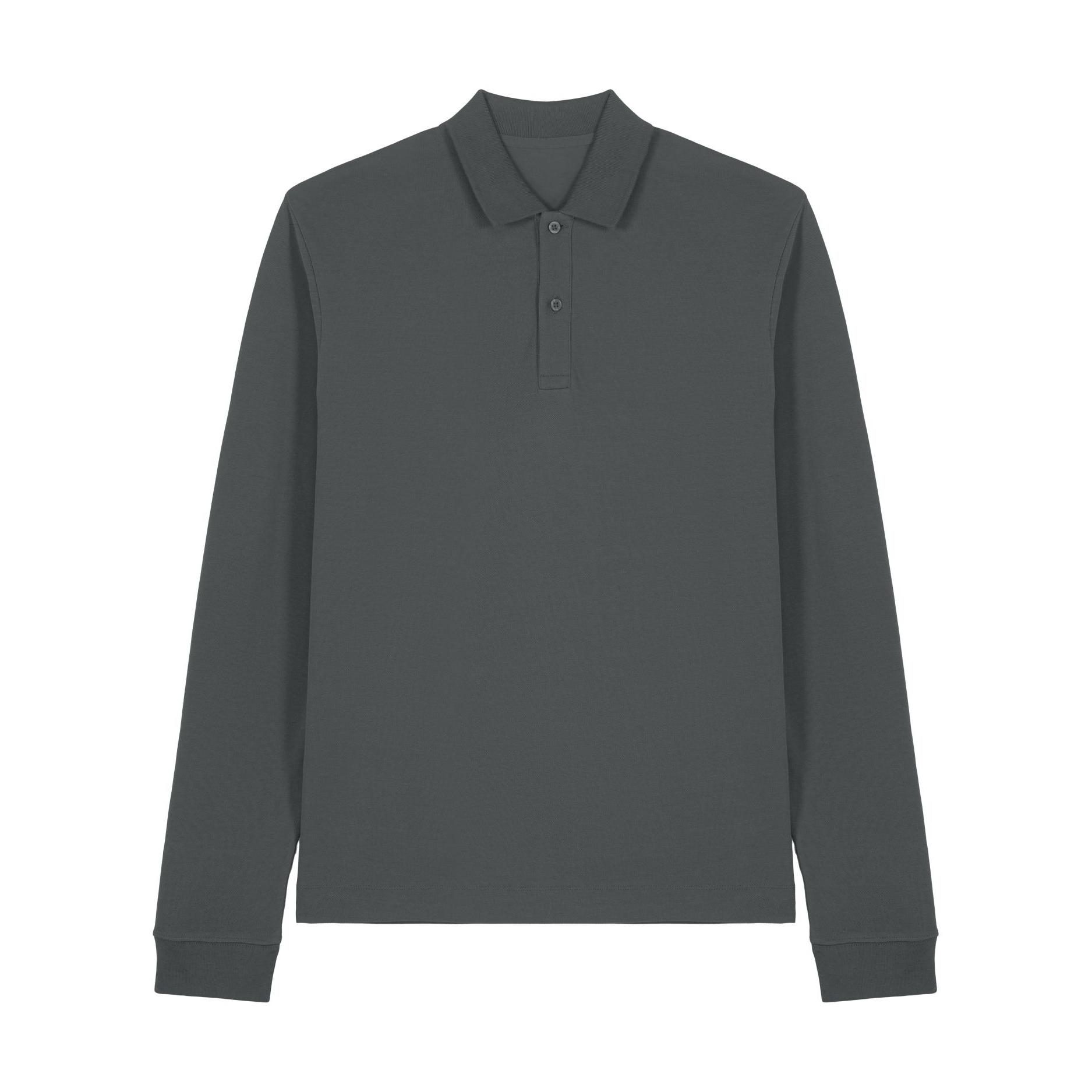 Tricou polo cu mânecă lungă Unisex Prepster 2.0 Anthracite