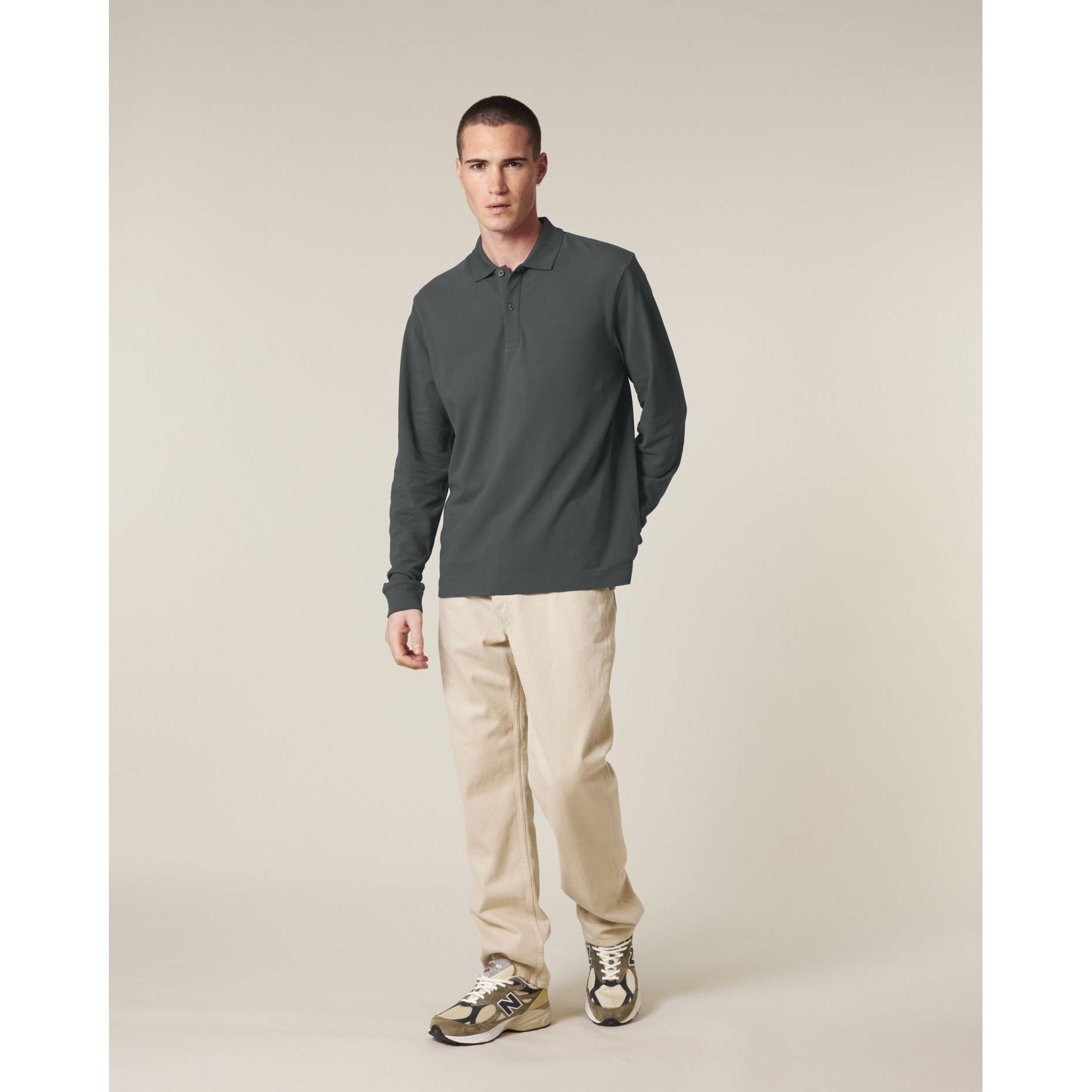 Tricou polo cu mânecă lungă Unisex Prepster 2.0 Anthracite S