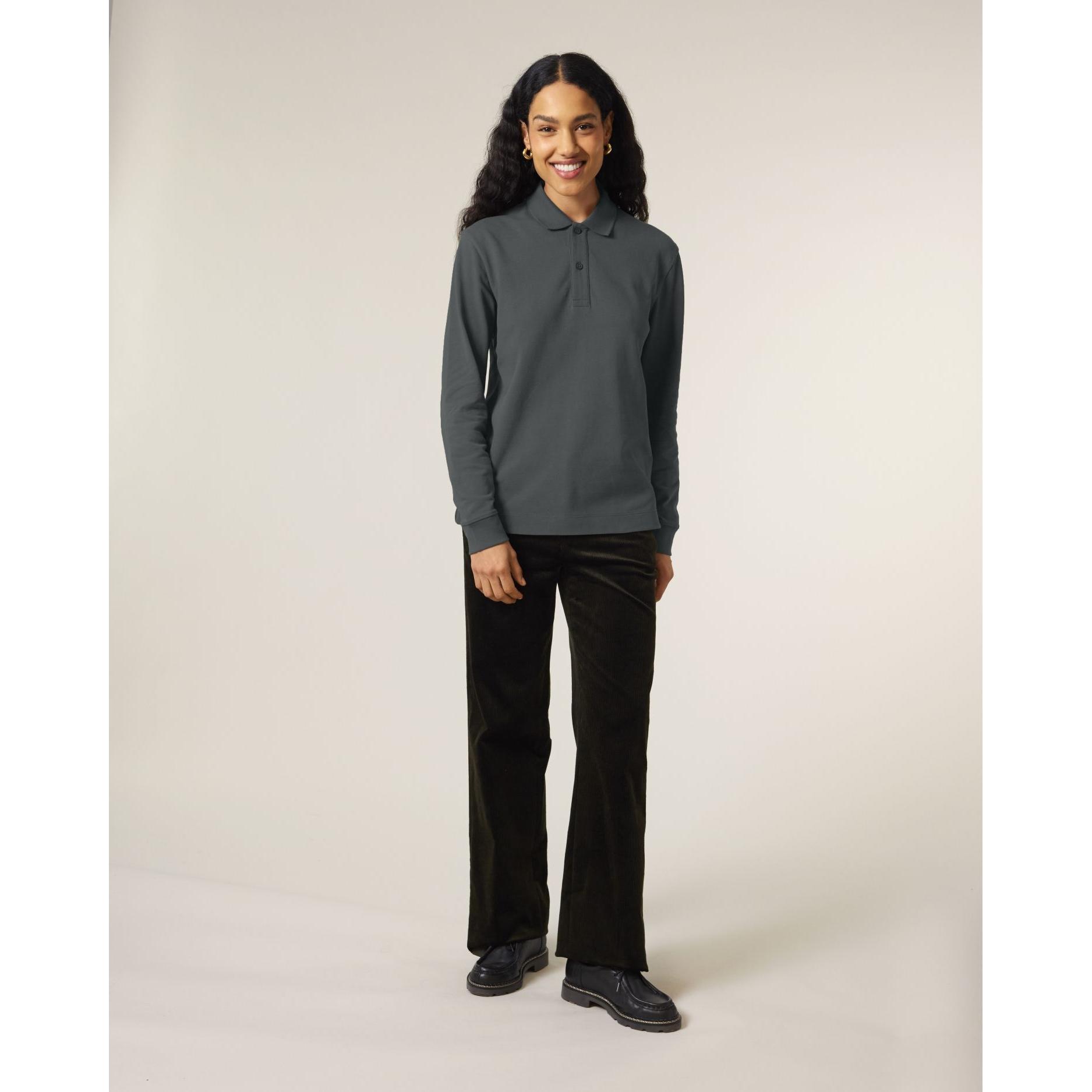 Tricou polo cu mânecă lungă Unisex Prepster 2.0 Anthracite S