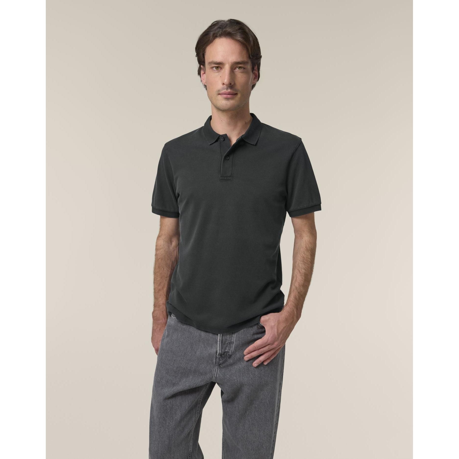 Tricou polo unisex Coaster Vintage G. Dyed Black Rock XL