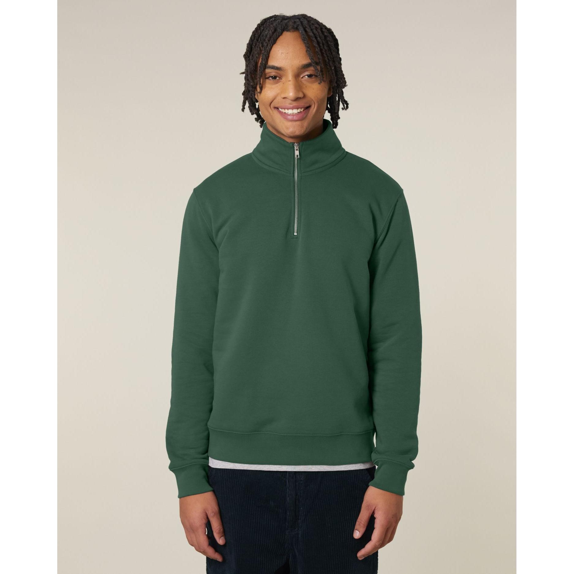 Bluză unisex cu fermoar 1/4 Trucker 2.0 Bottle Green 5XL