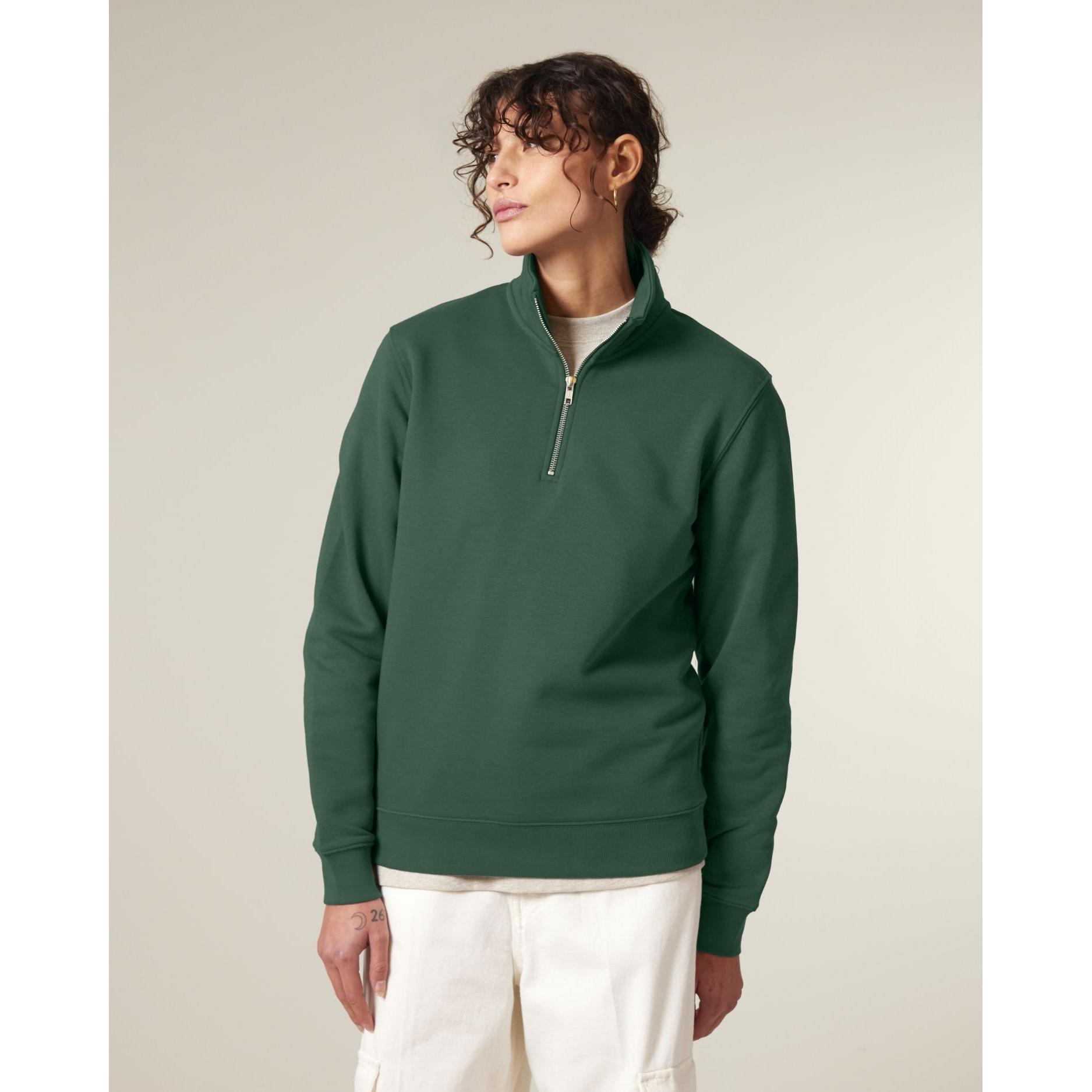 Bluză unisex cu fermoar 1/4 Trucker 2.0 Bottle Green 5XL