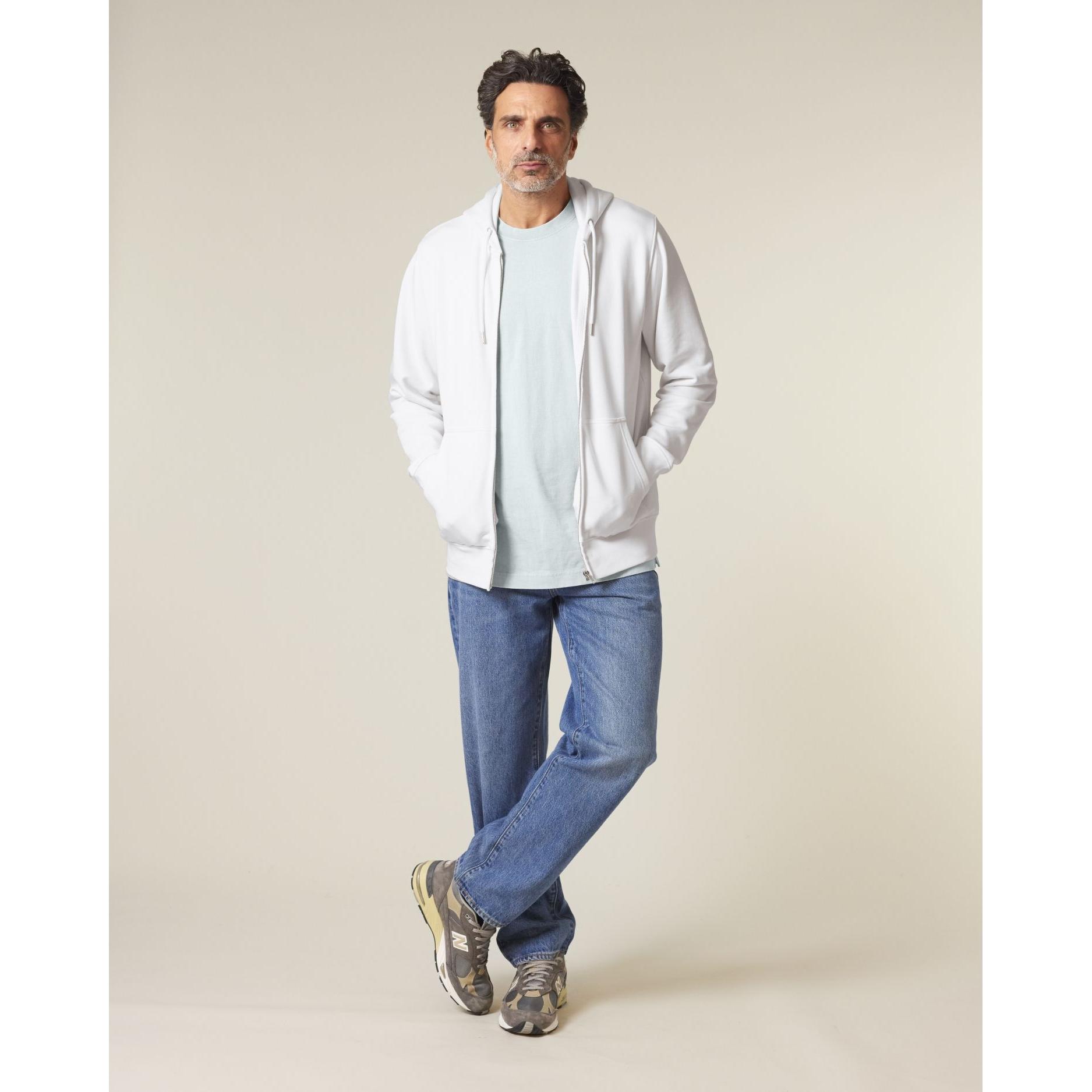 Hanorac cu fermoar unisex Connector 2.0 White L