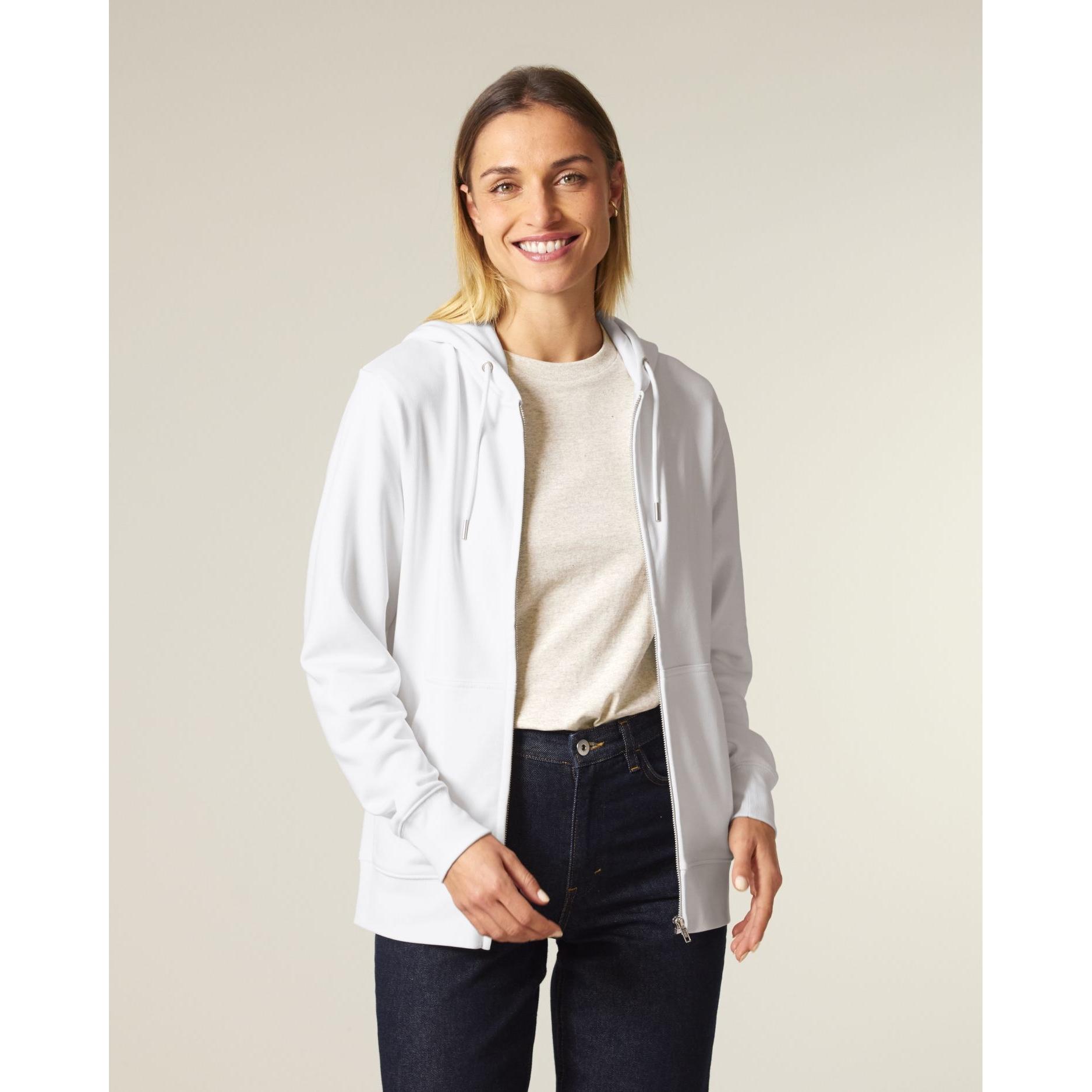 Hanorac cu fermoar unisex Connector 2.0 White XXL