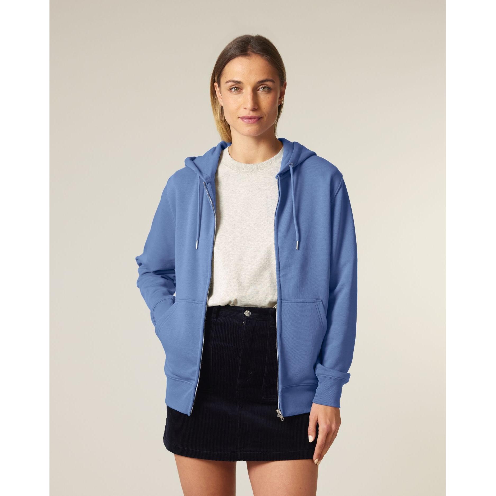 Hanorac cu fermoar unisex Connector 2.0 Bright Blue S