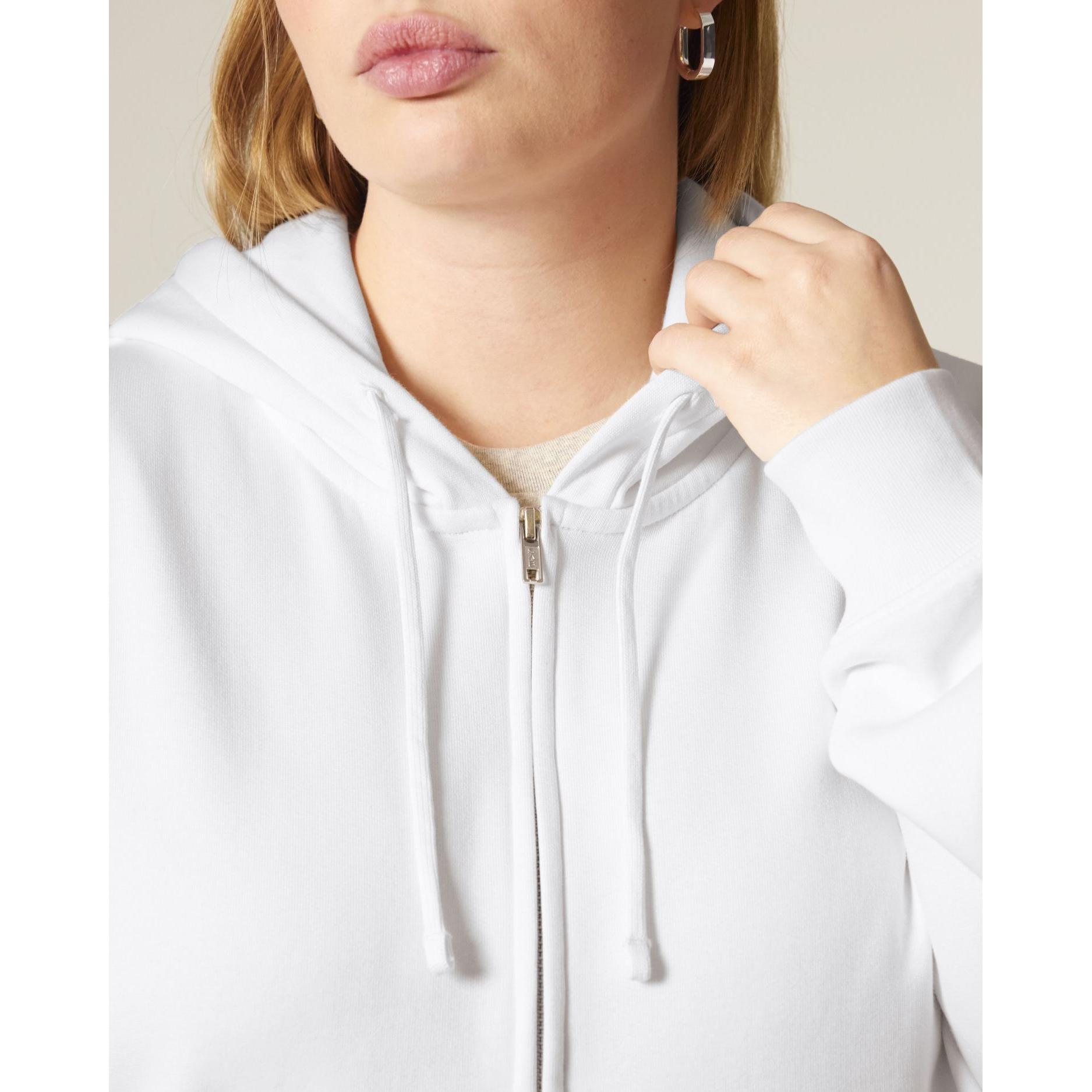 Hanorac cu fermoar pentru femei Stella Ida White L