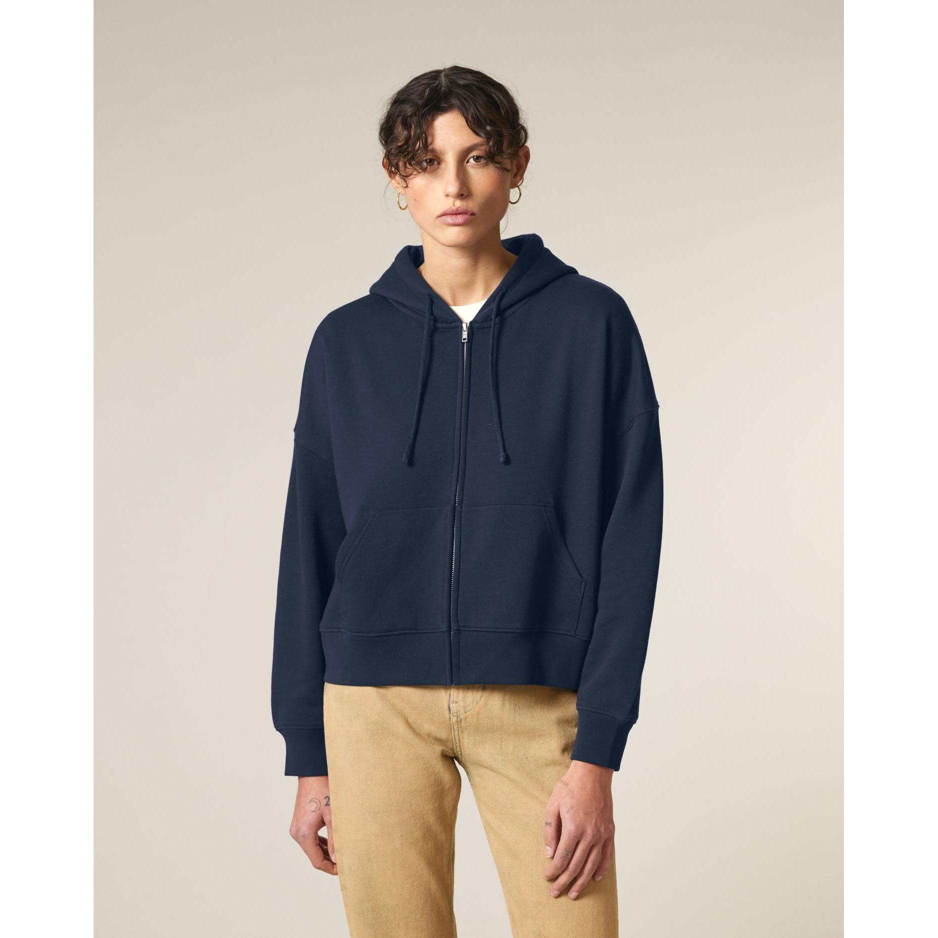 Hanorac cu fermoar pentru femei Stella Ida French Navy S