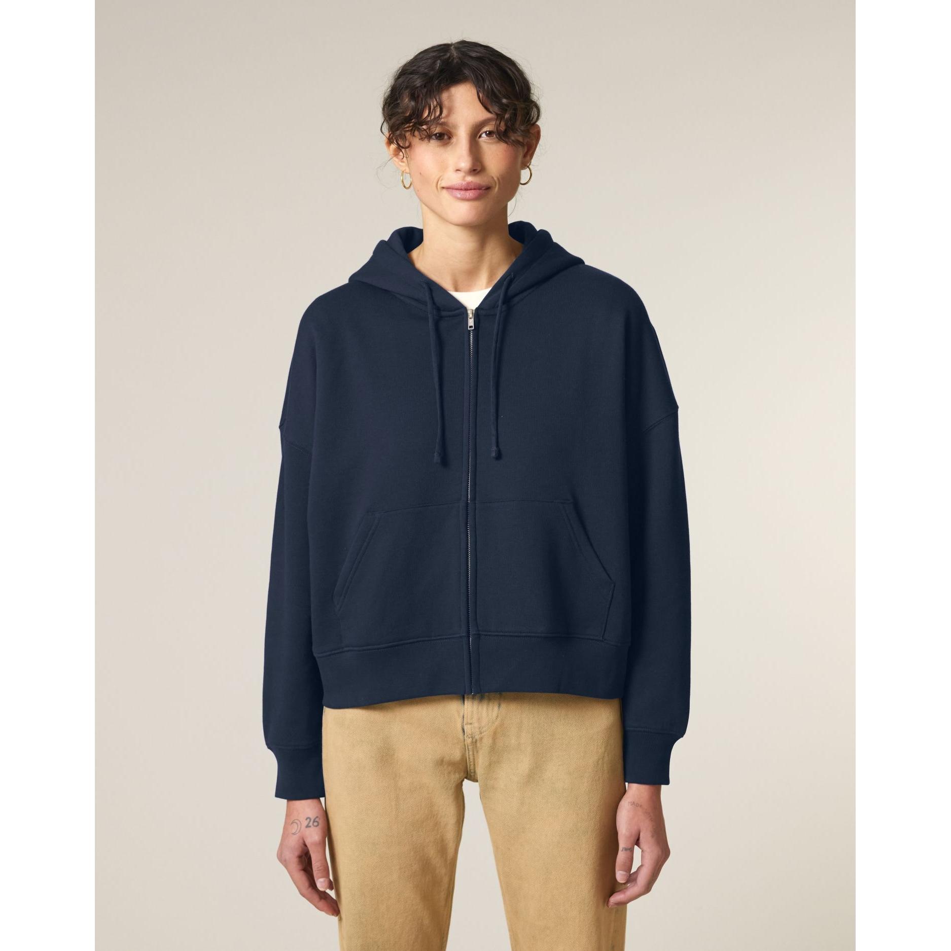 Hanorac cu fermoar pentru femei Stella Ida French Navy S