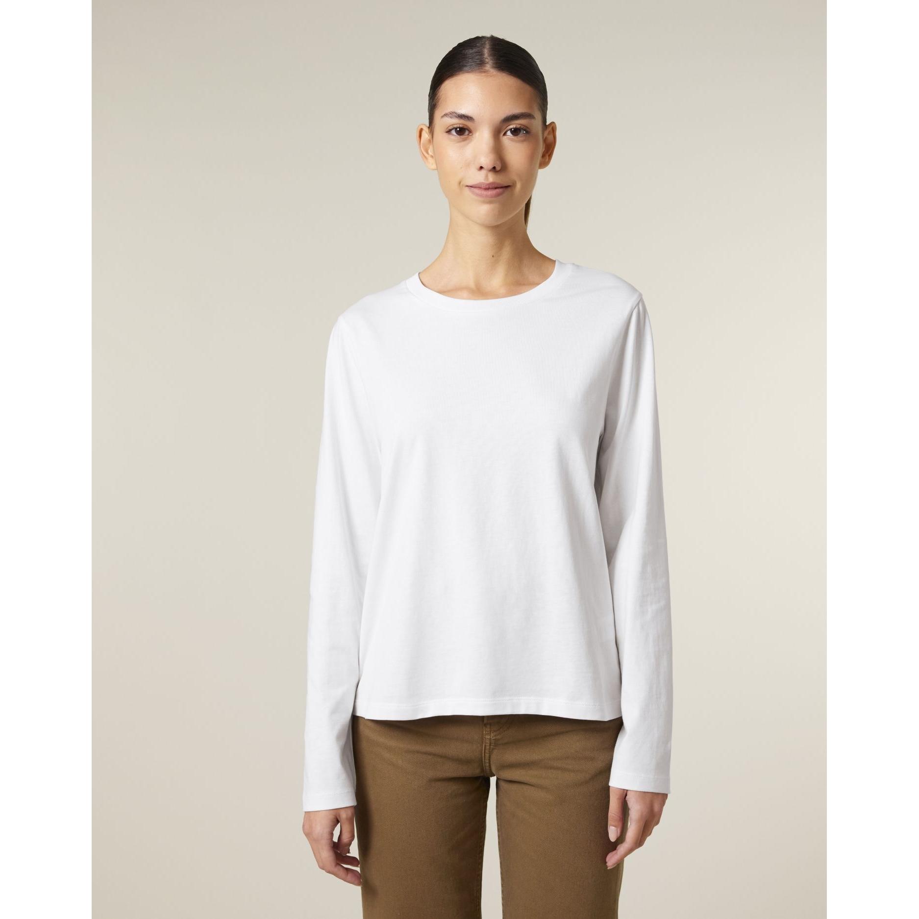 Tricou cu mânecă lungă pentru femei Stella Muser White XL