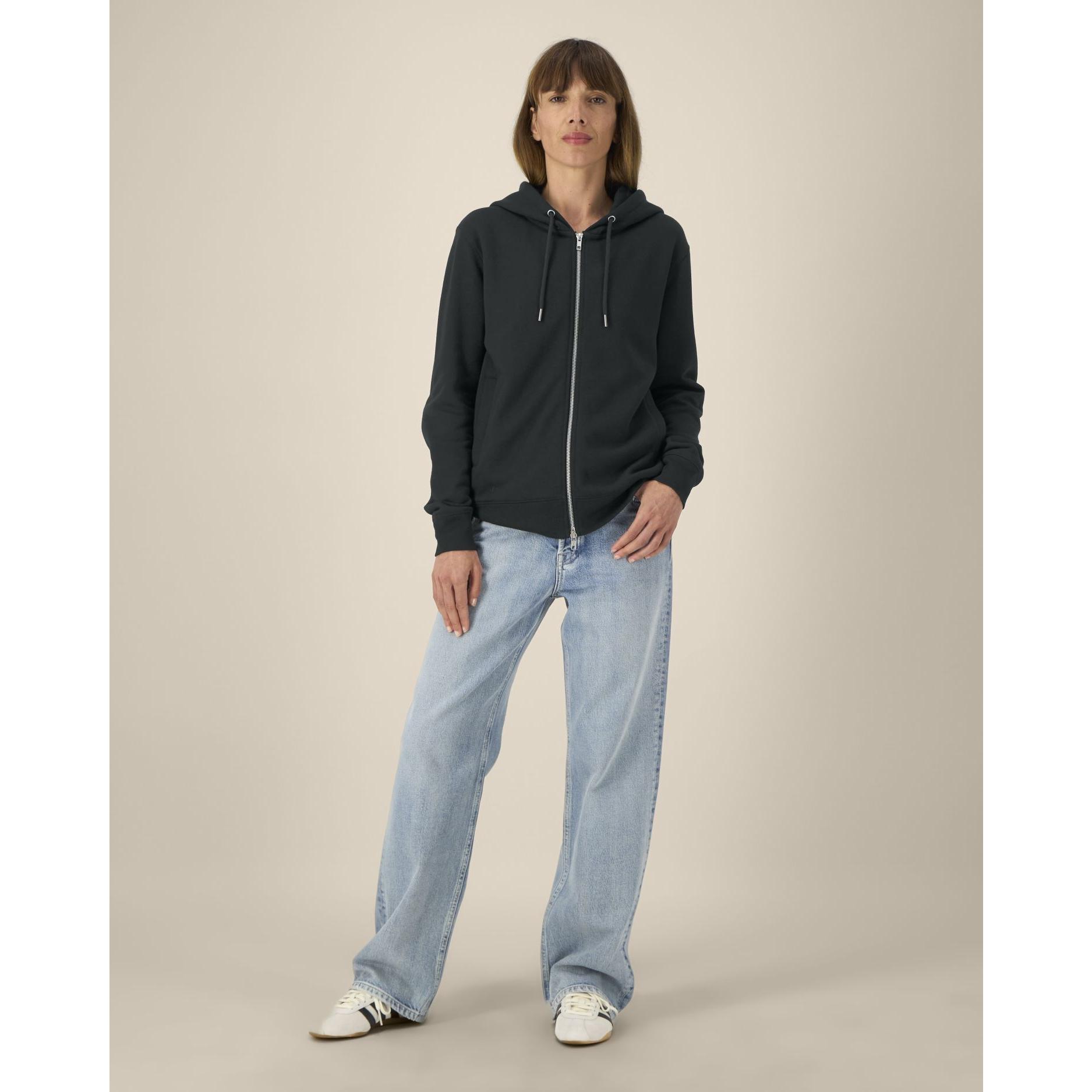 Hanorac cu fermoar unisex Astor Black M