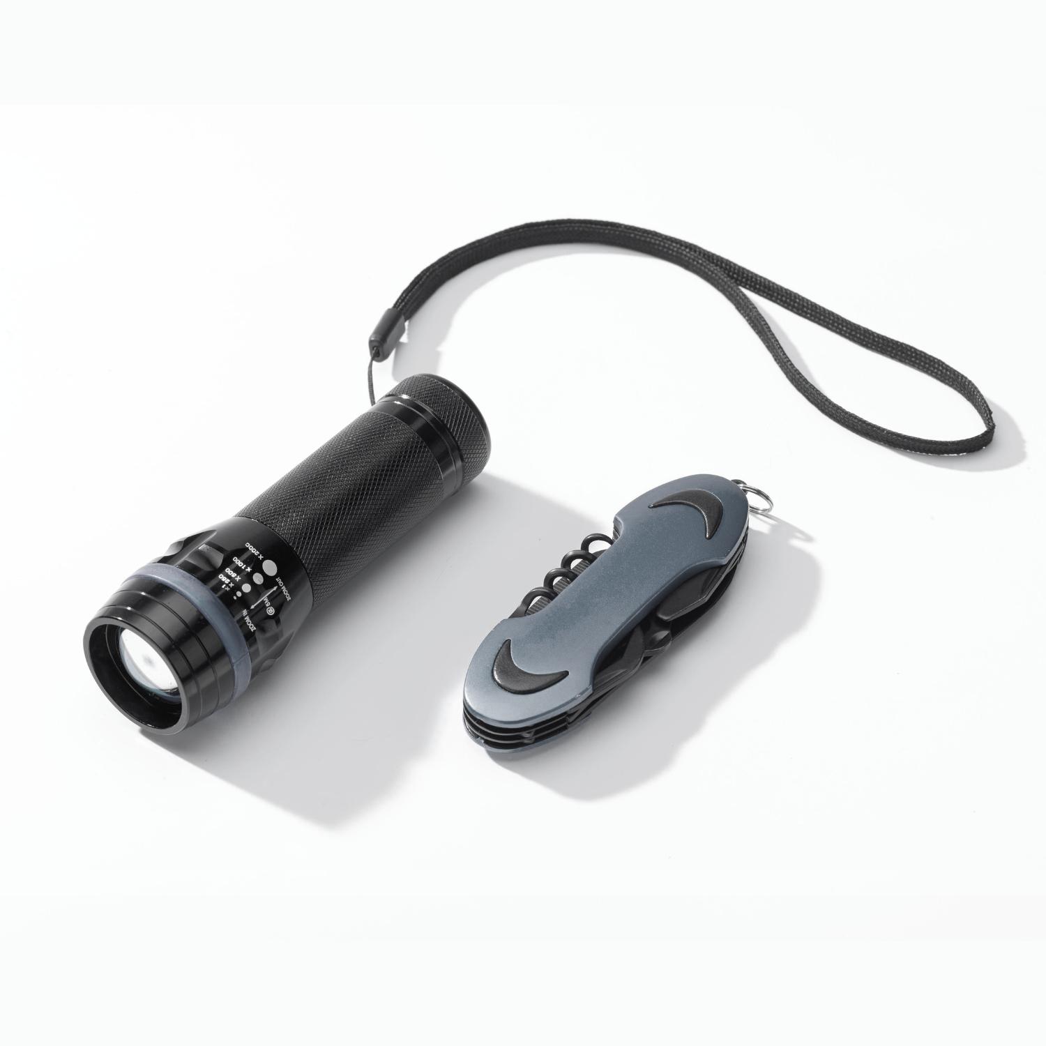 Set lanternă cu led și briceag COLORADO I Gri