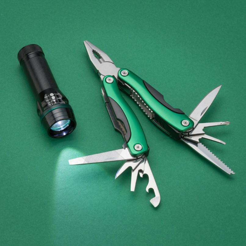 Set lanternă și multitool mare COLORADO II Verde