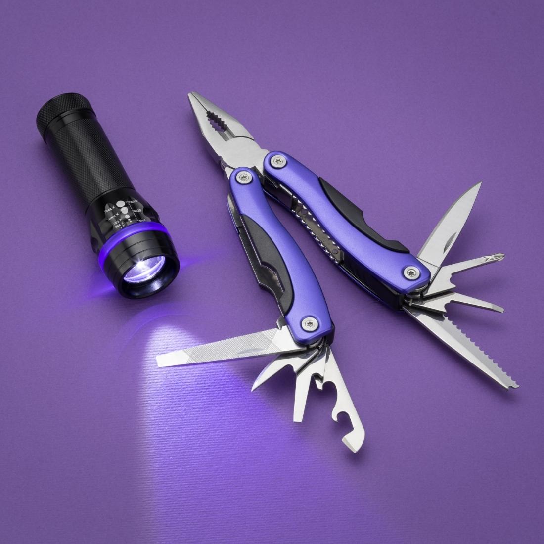 Set lanternă și multitool mare COLORADO II Violet