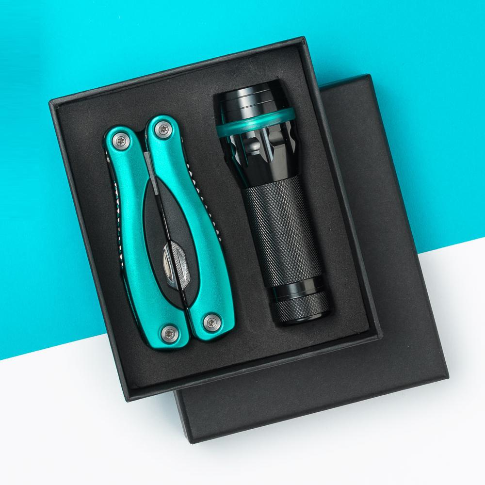 Set lanternă și multitool mare COLORADO II Turcoaz