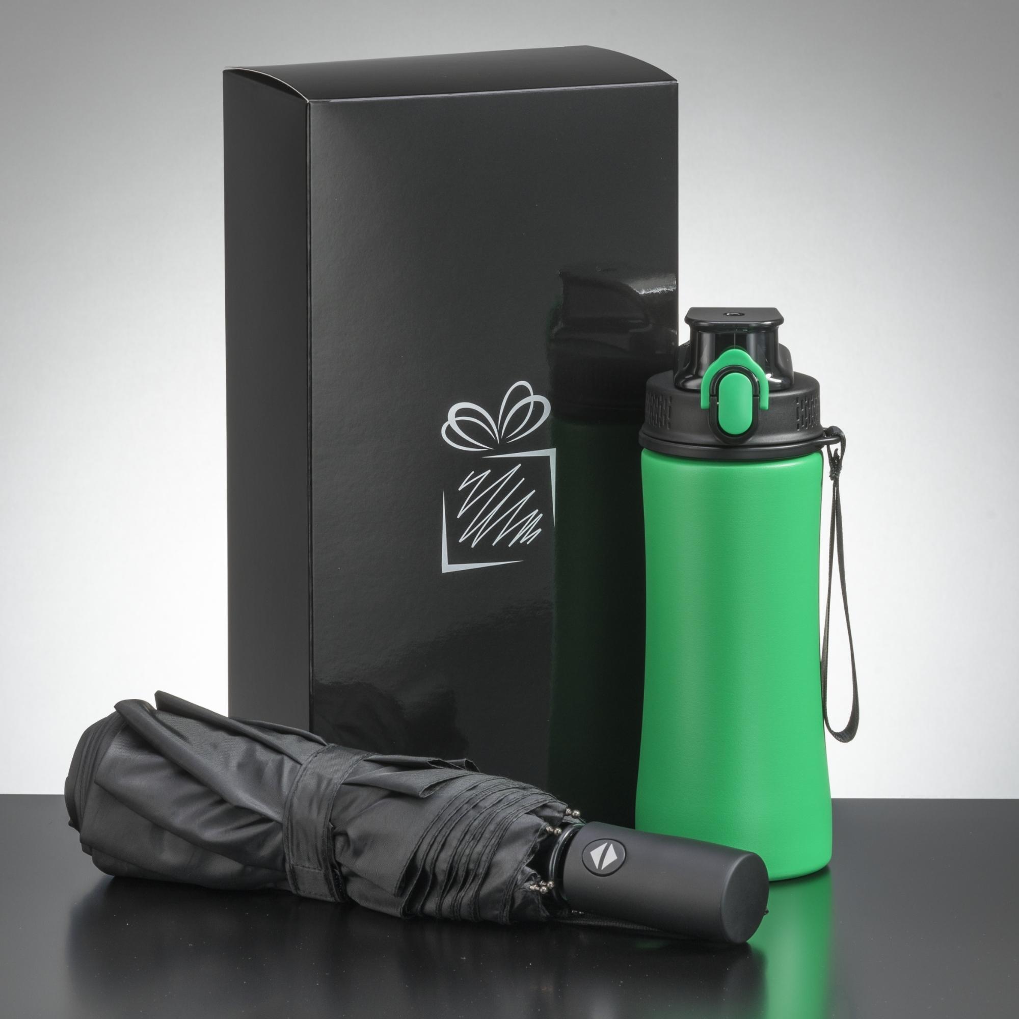 Set mașină cu umbrelă automată și cană termică PRIMO Verde deschis