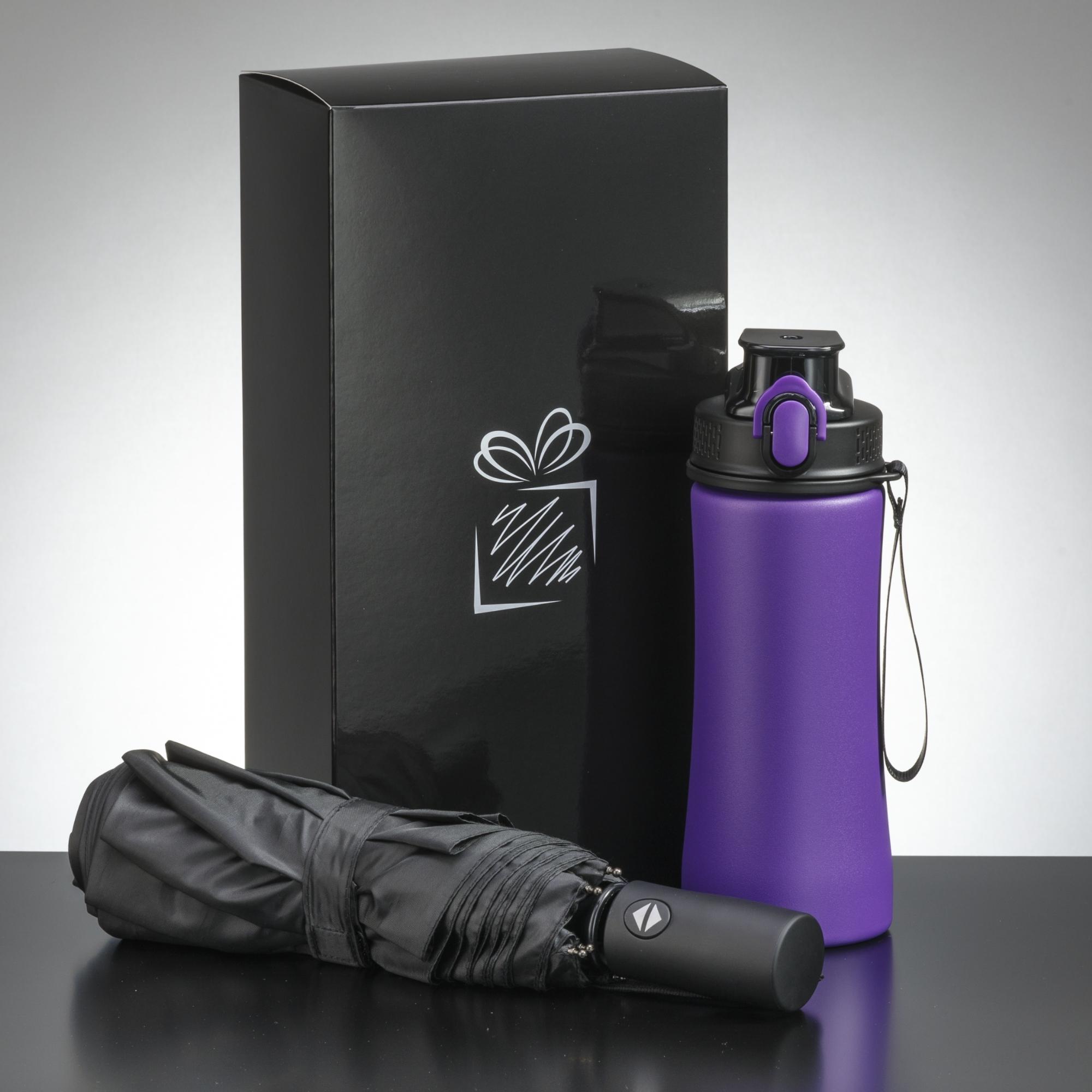 Set mașină cu umbrelă automată și cană termică PRIMO Violet