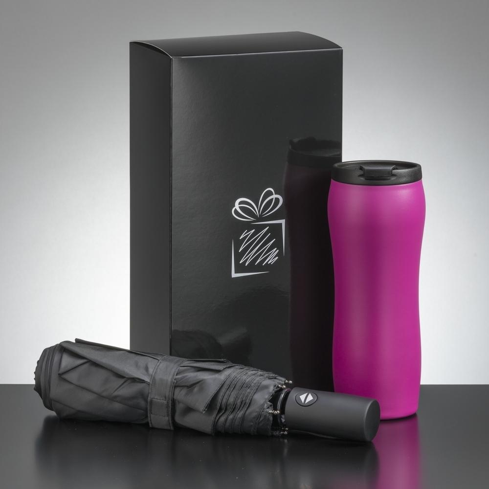 Set pentru utilizare intensivă cu sticlă de apă și umbrelă PRIMO Roz