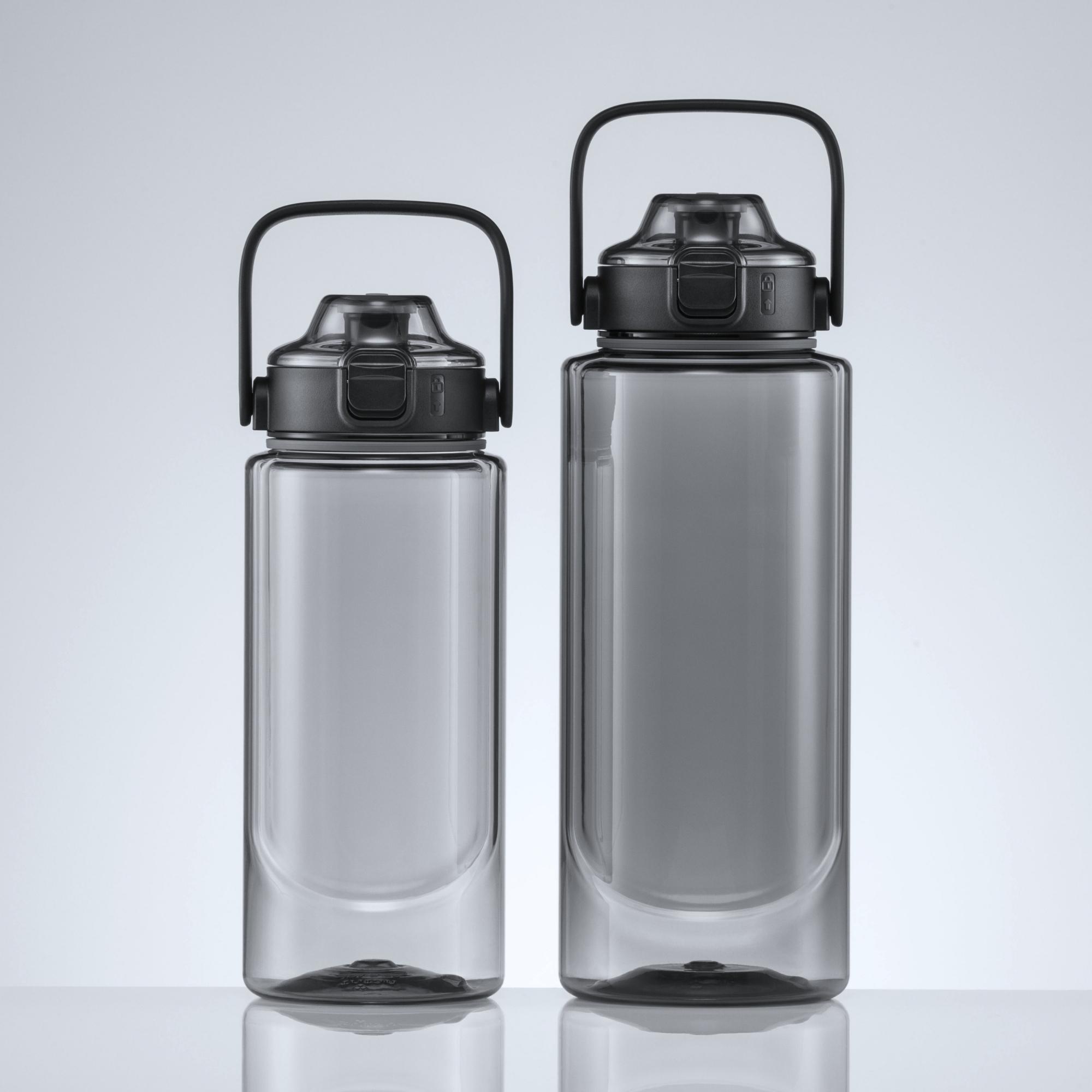Sticlă de apă din Tritan™, tip doză, 1500 ml, NEON Negru