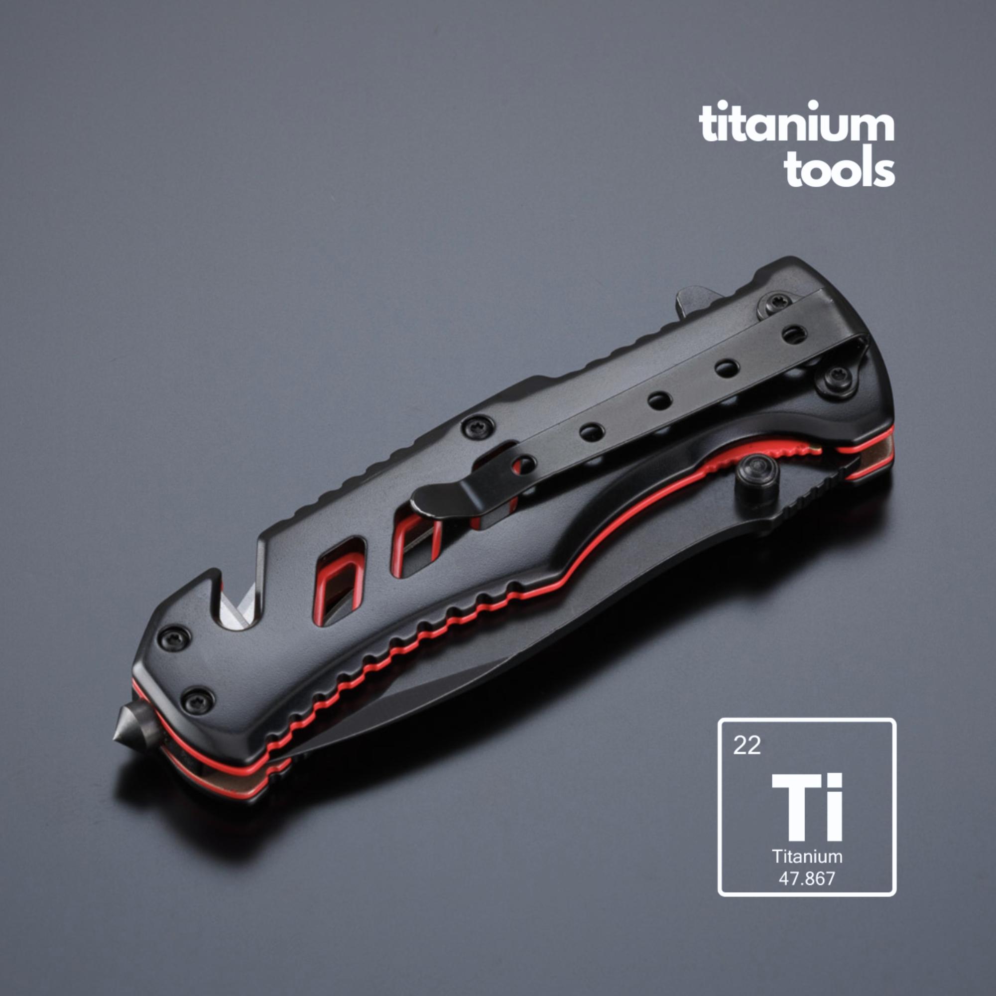 Set instrument multifuncțional, cuțit de salvare și lanternă mare Optima Set III Rosu Rosu