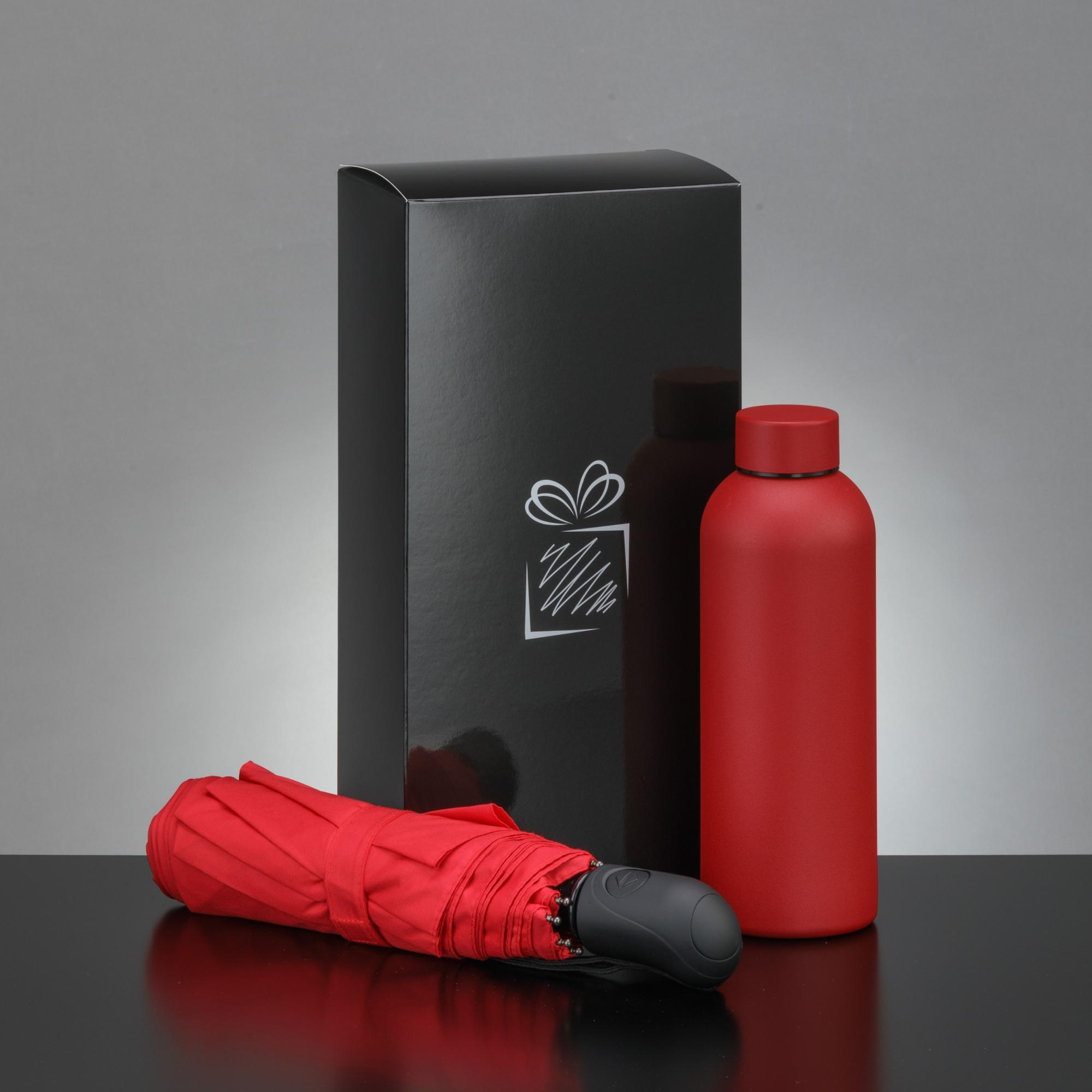 Set sticlă termică și umbrelă automată Active Set Rosu