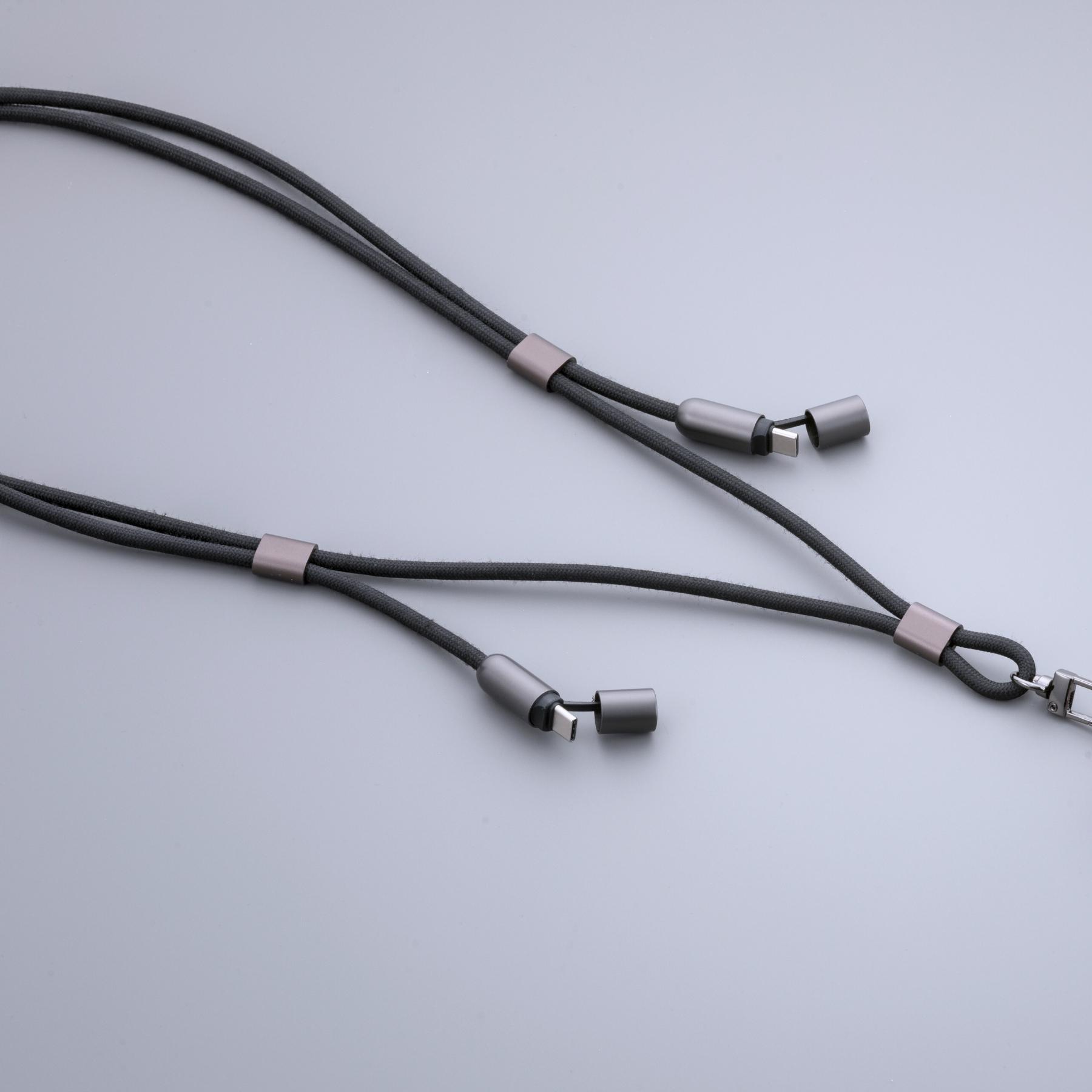 Cablu magnetic USB-C la USB-C tip lanyard Opti Pro Series Magnetic, 60W PD Negru