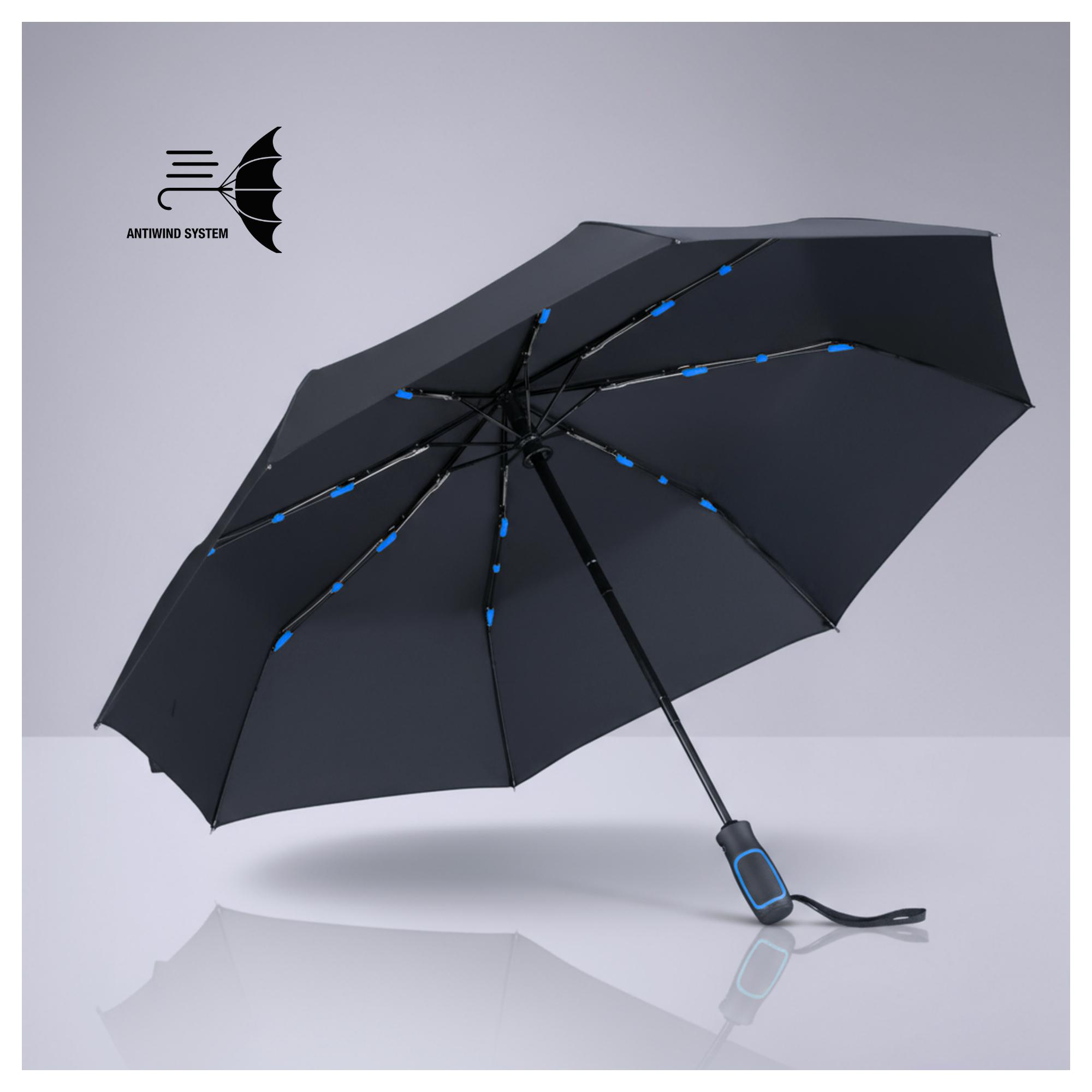 Set Dynamic: cană de cafea 450 ml și umbrelă automată Albastru