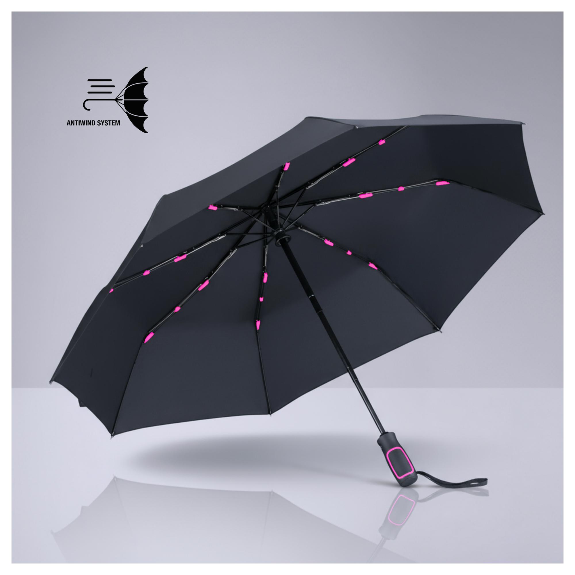 Set Dynamic: cană de cafea 450 ml și umbrelă automată Roz